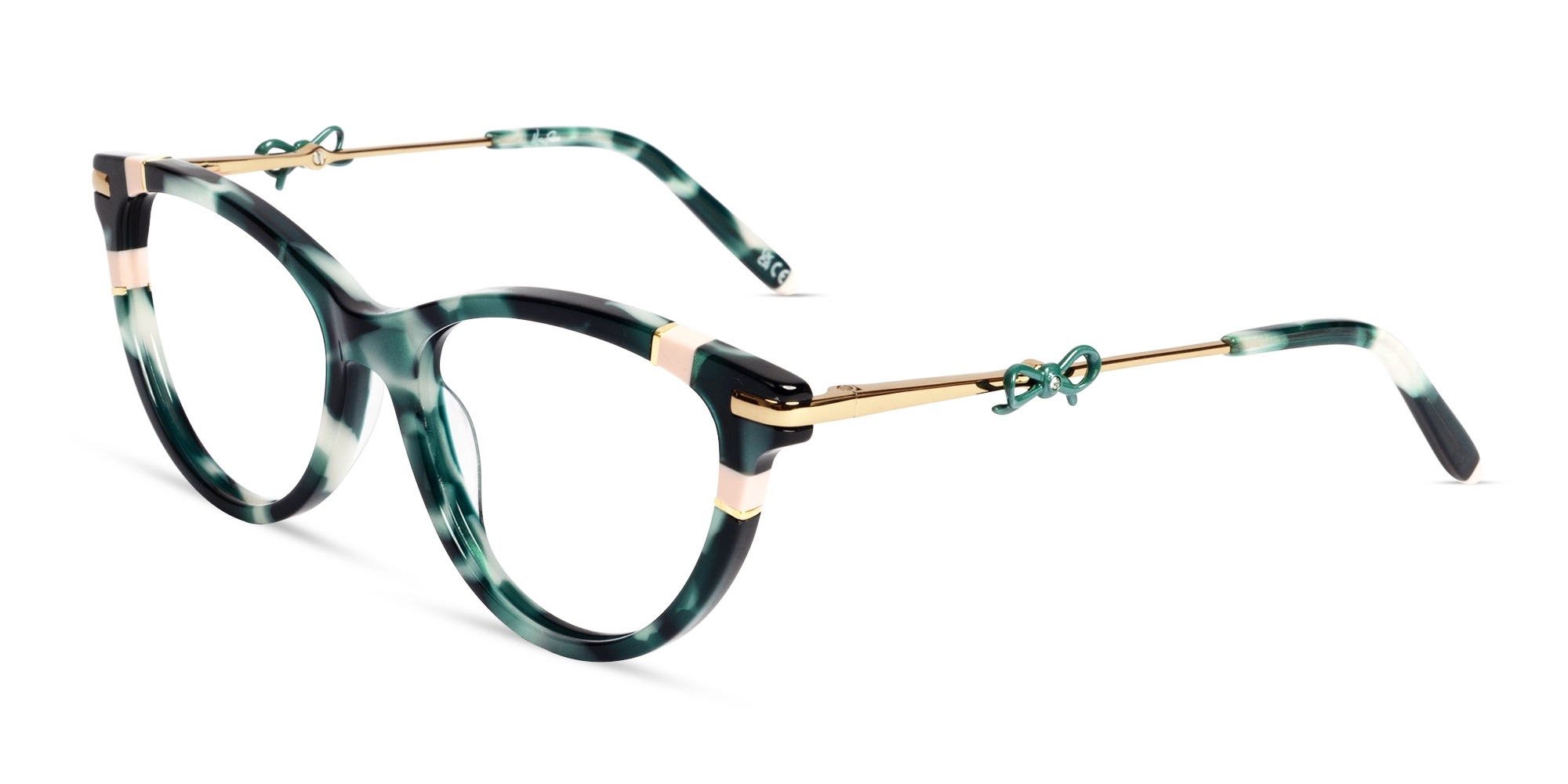 Green Tortoise Fullrim Mixed Material Glasses-3