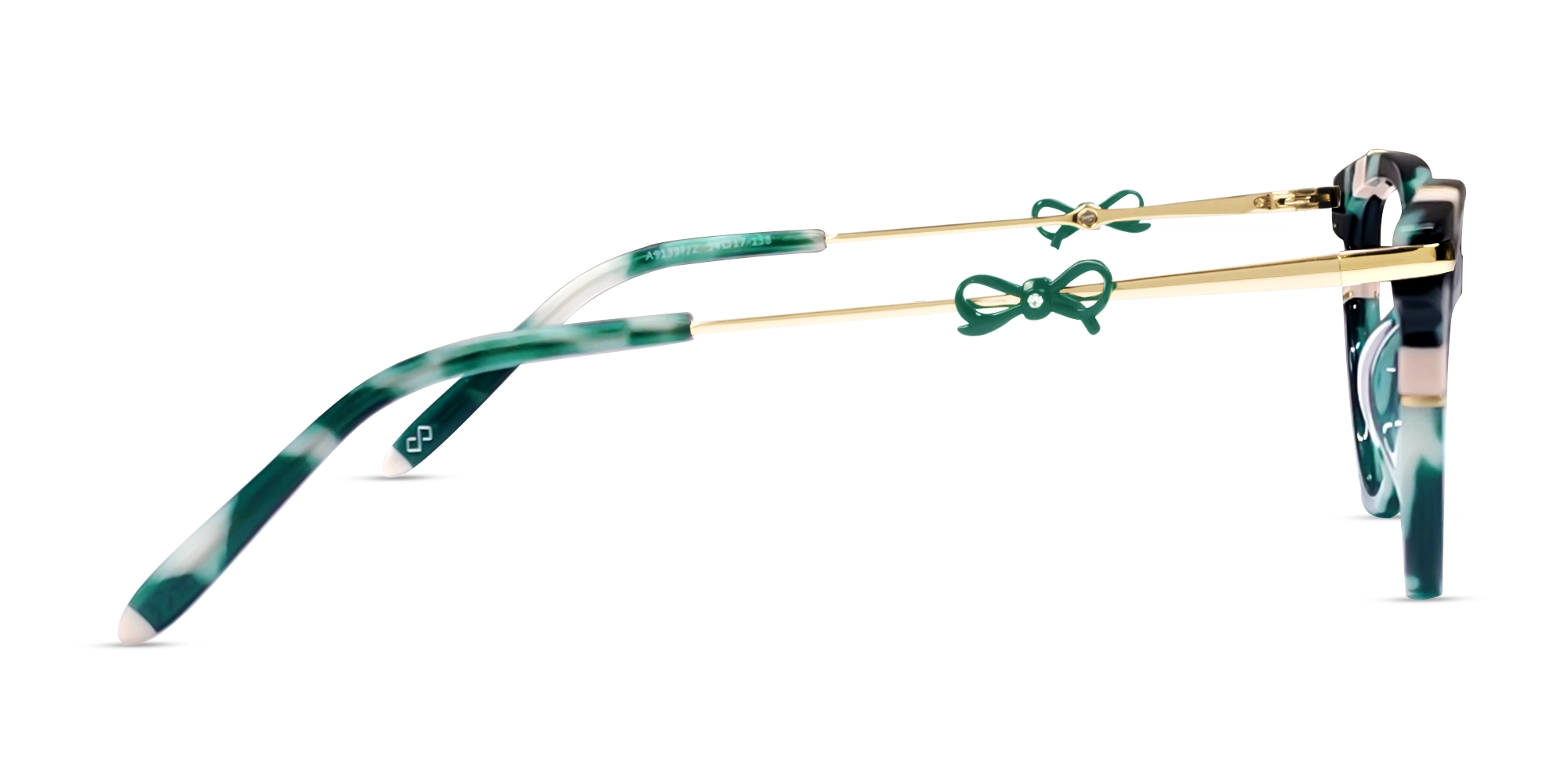 Green Tortoise Fullrim Mixed Material Glasses-4