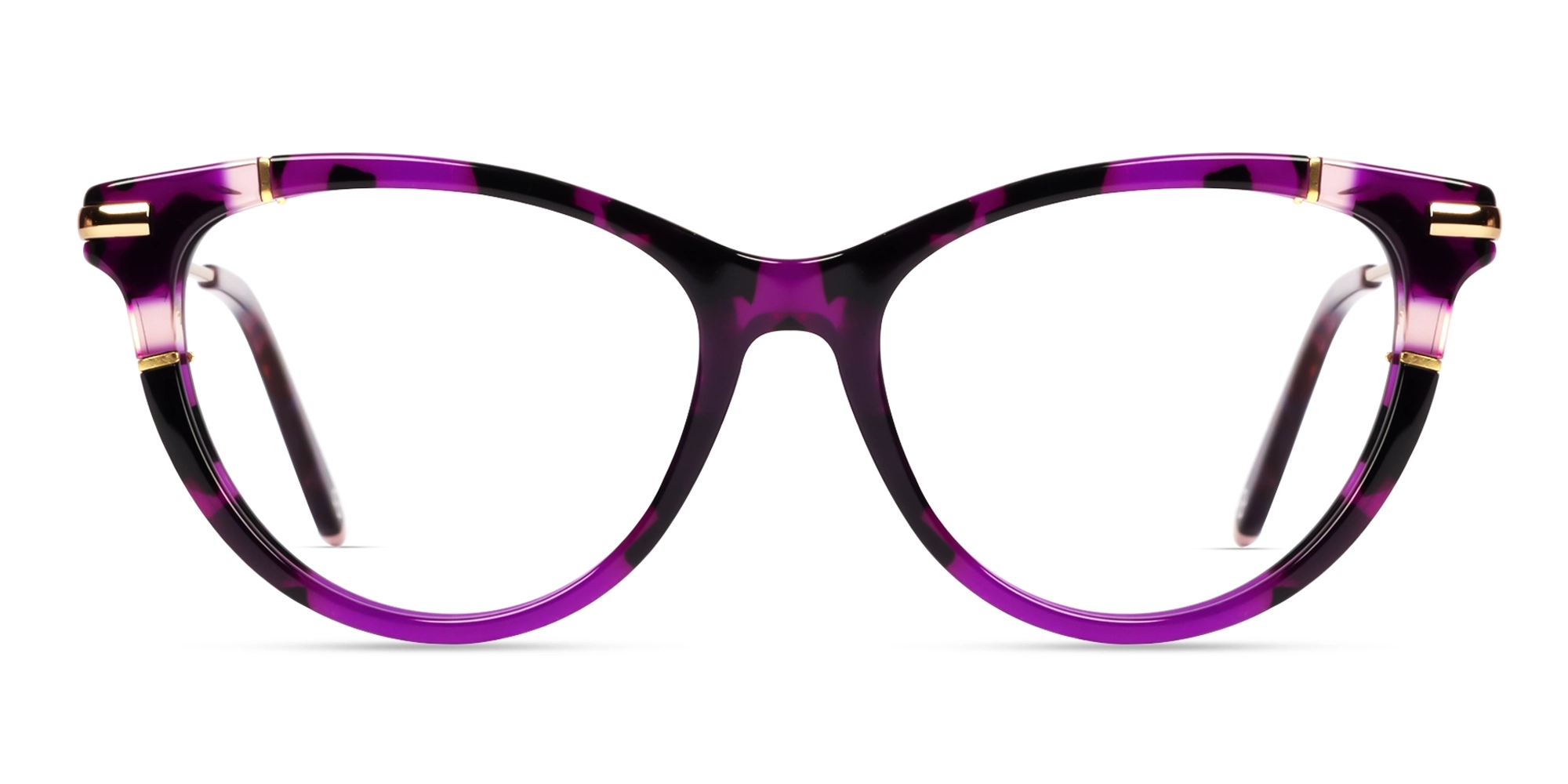 Purple Tortoise Fullrim Mixed Material Glasses-1