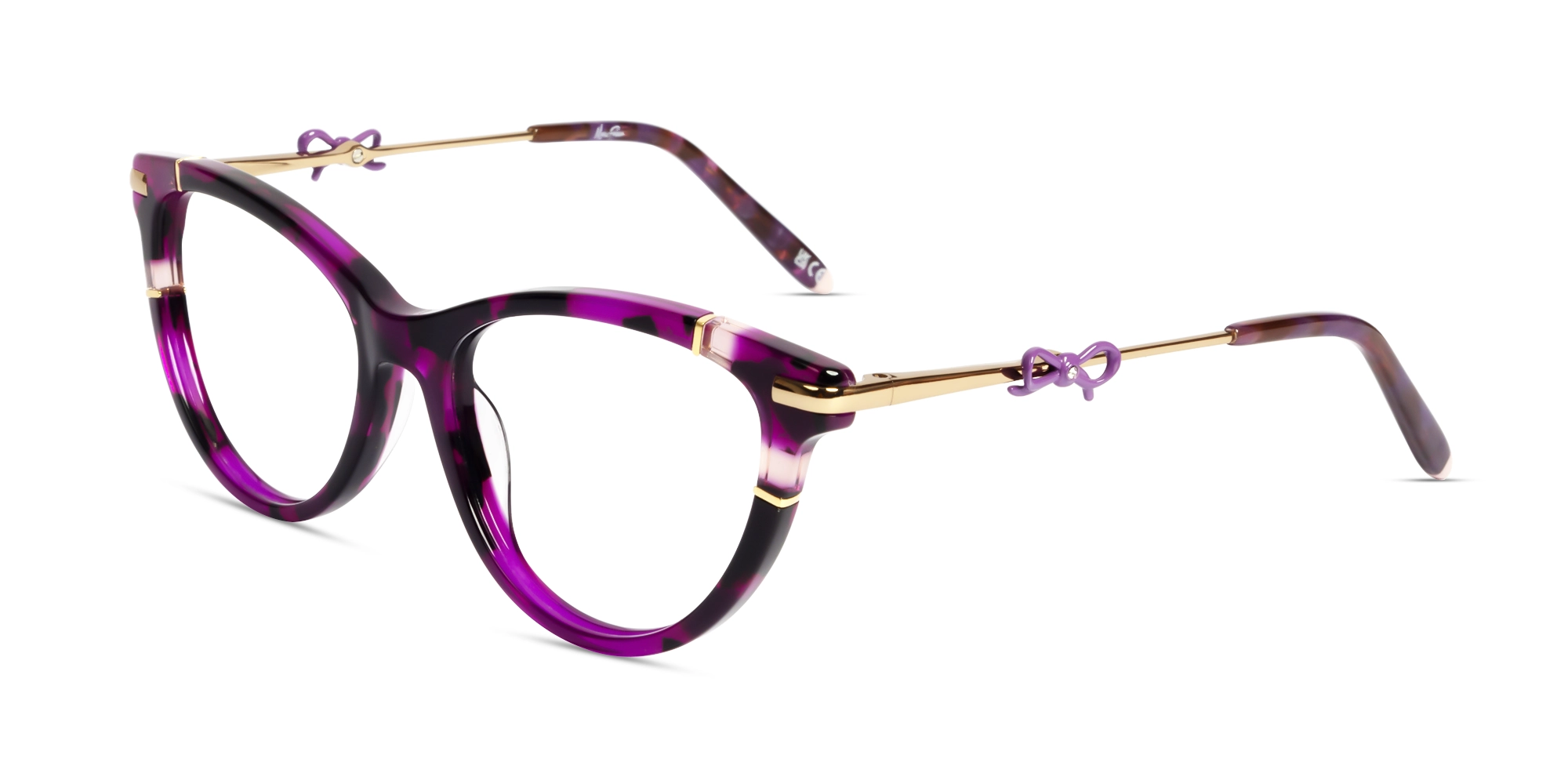 Purple Tortoise Fullrim Mixed Material Glasses-3
