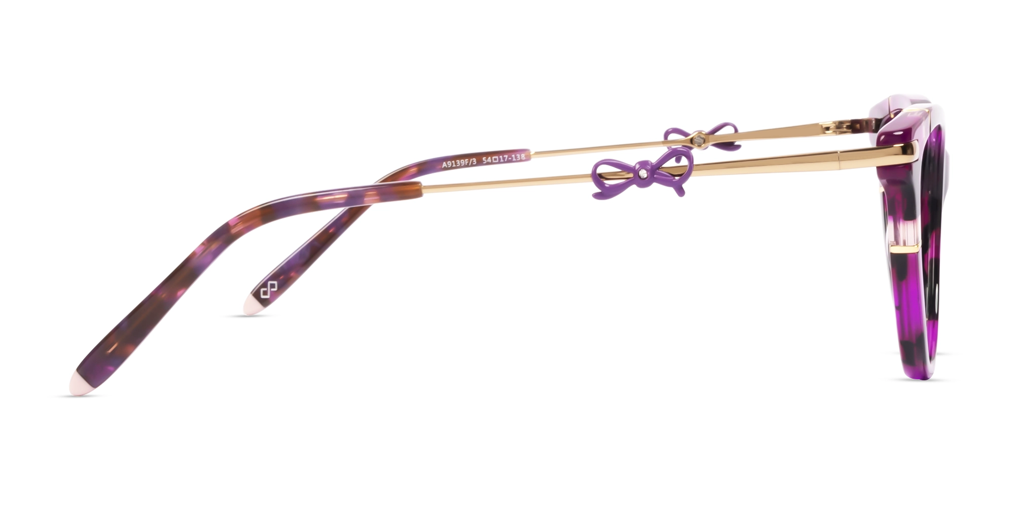 Purple Tortoise Fullrim Mixed Material Glasses-4