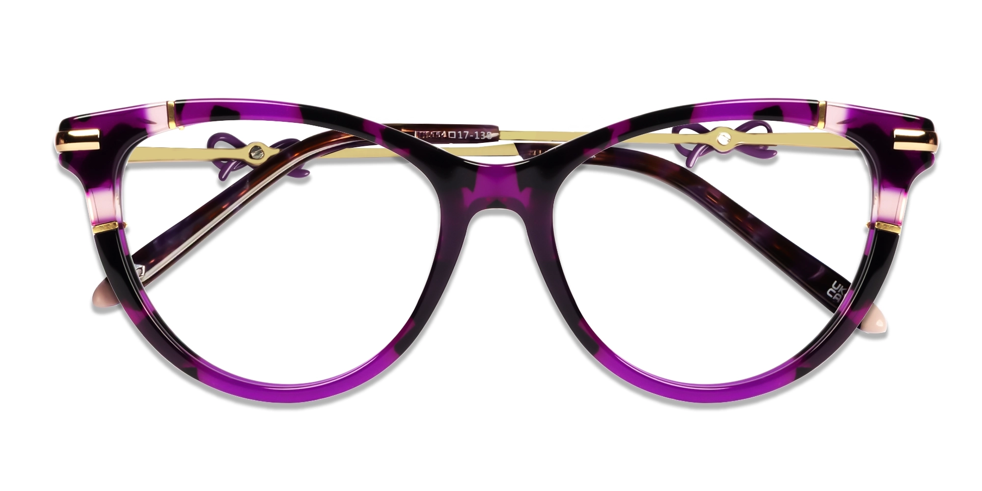 Purple Tortoise Fullrim Mixed Material Glasses-6