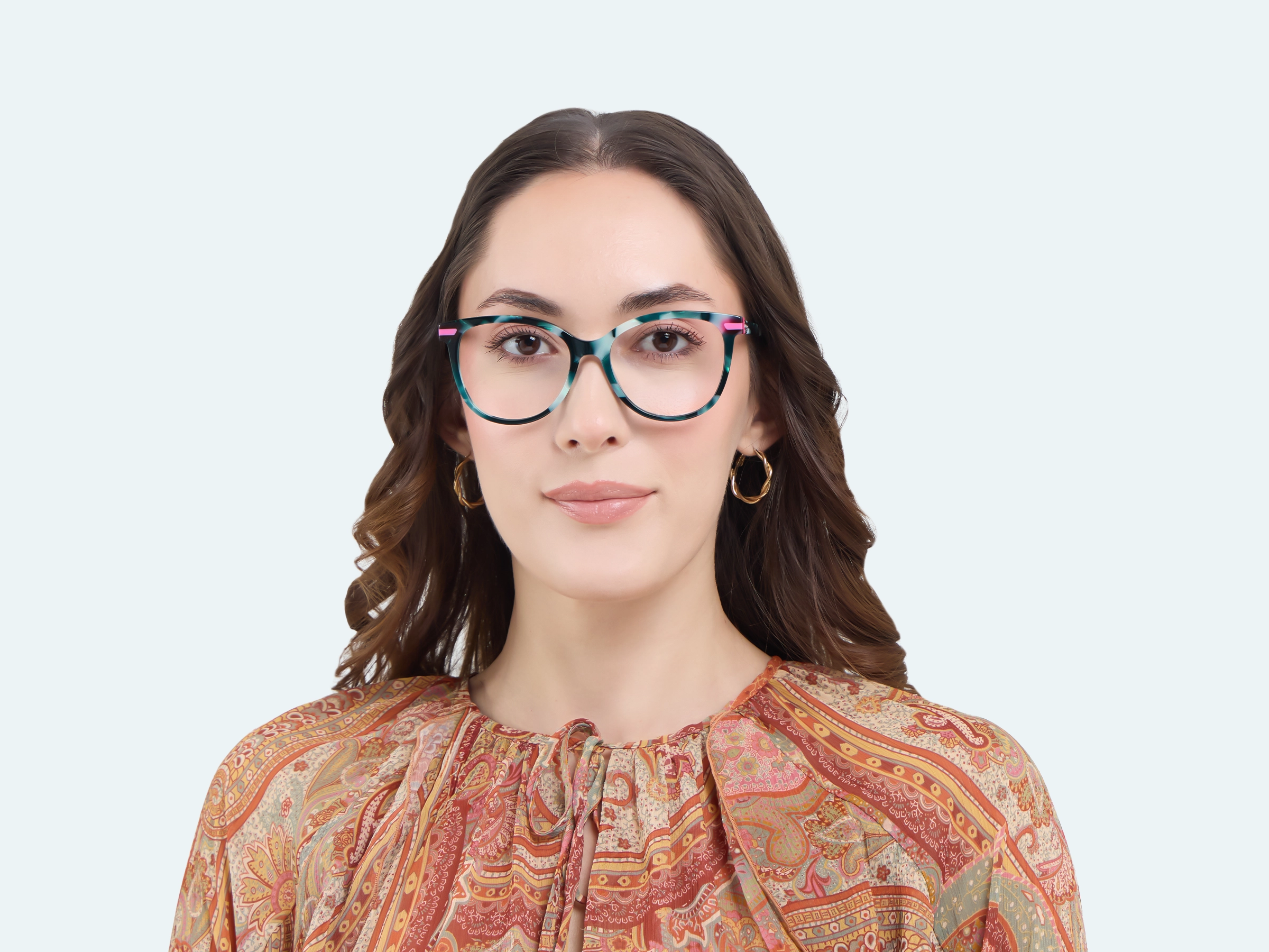Green Tortoise Square Cateye Acetate Glasses-12
