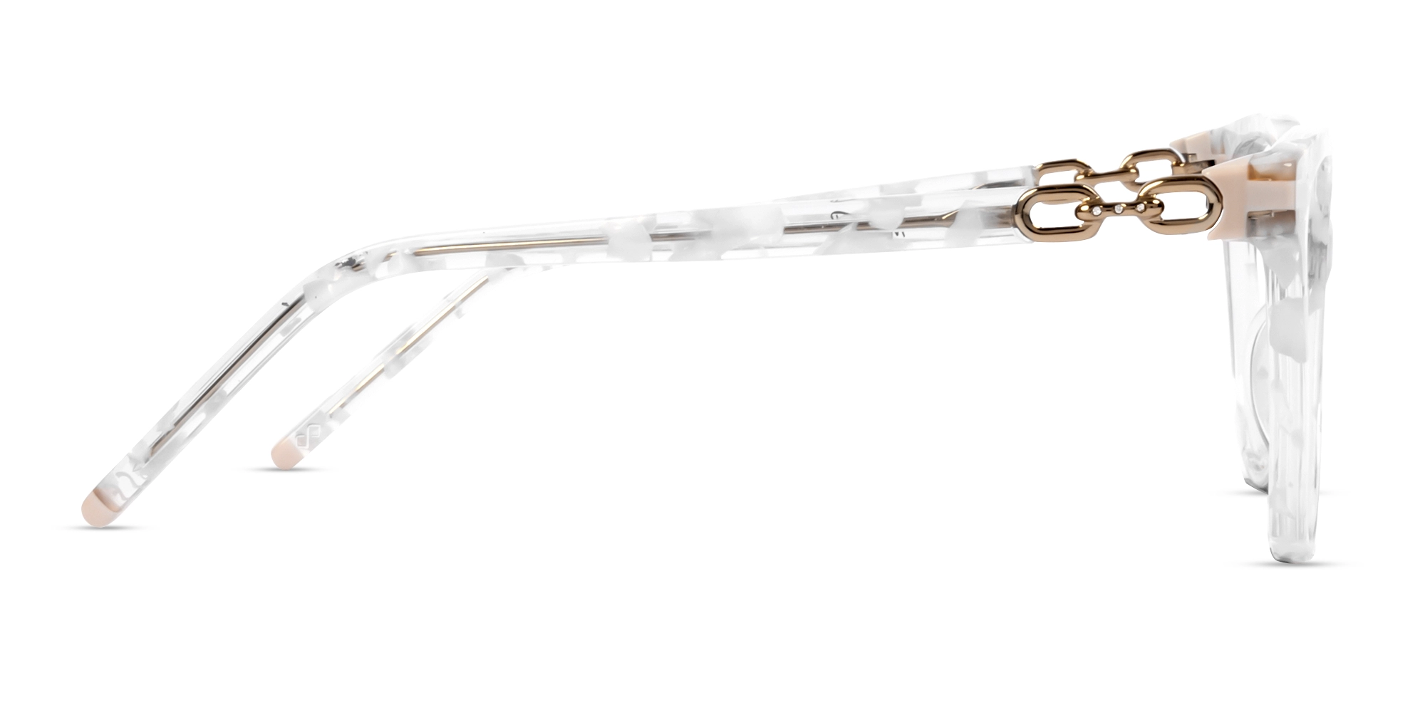 White Crystal Square Cateye Acetate Glasses-4