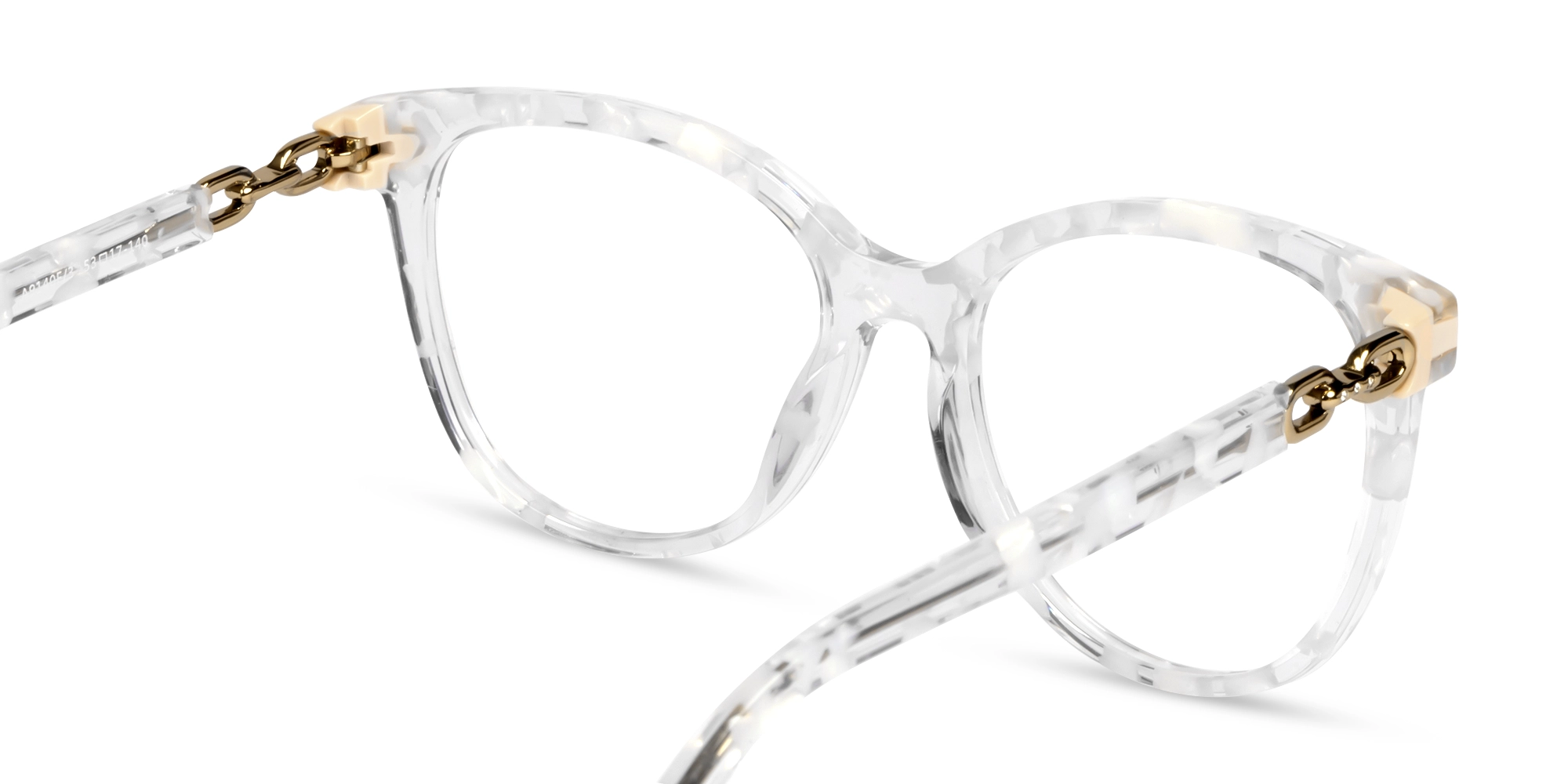 White Crystal Square Cateye Acetate Glasses-5