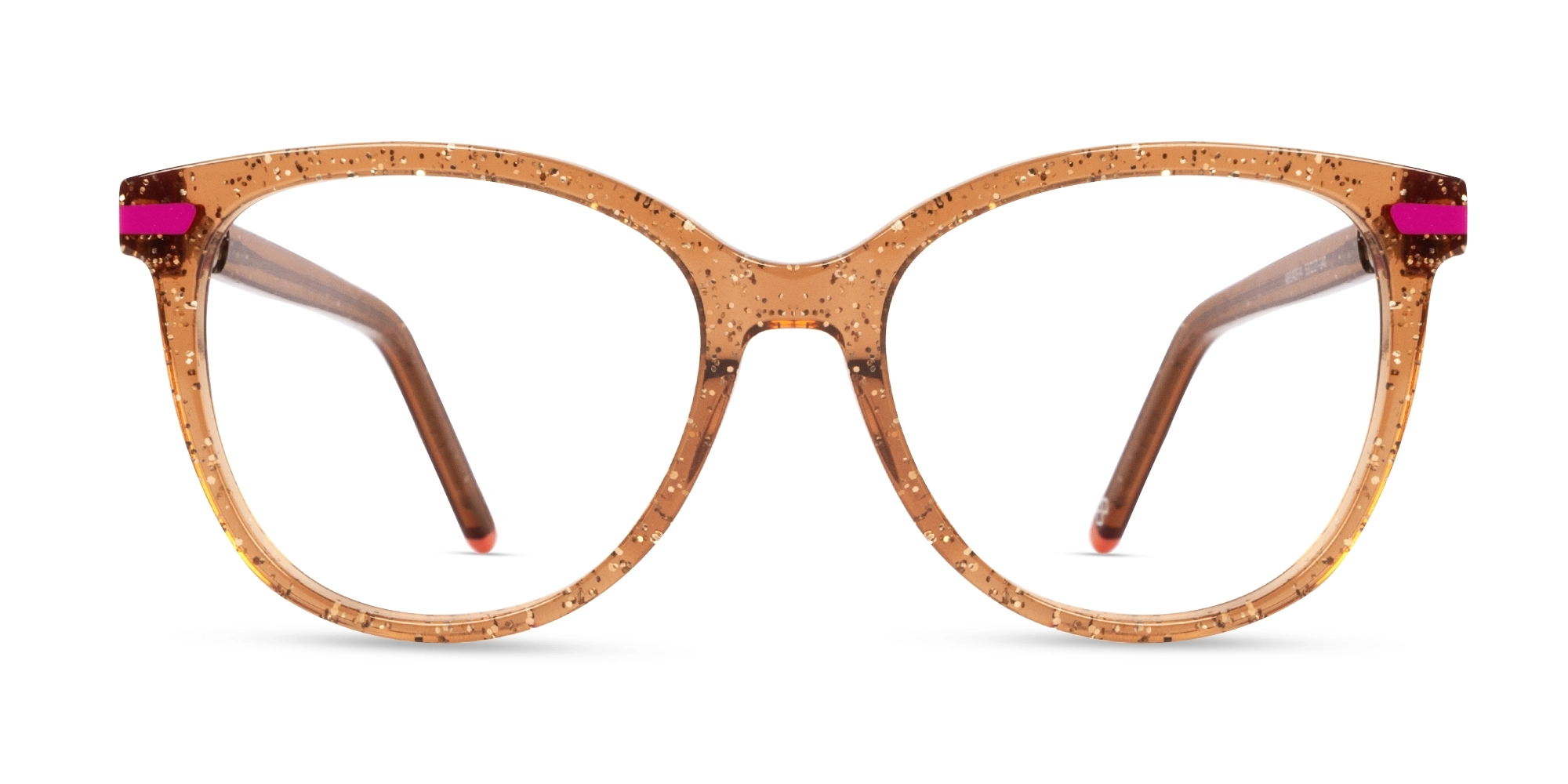 Glittery Brown Square Cateye Acetate Glasses-1