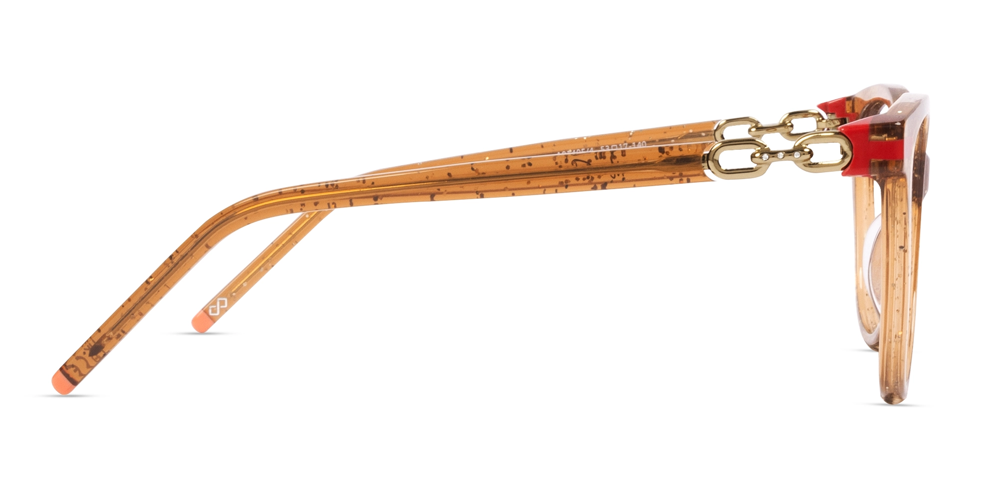 Glittery Brown Square Cateye Acetate Glasses-4