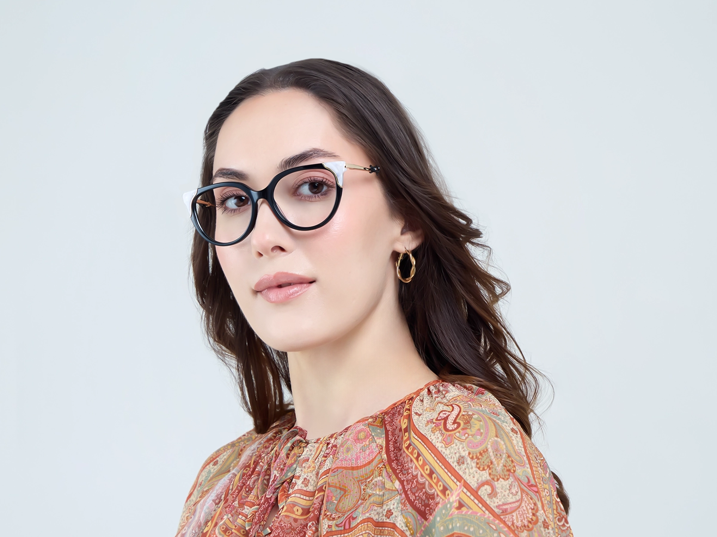 Black Cateye Fullrim Acetate Glasses-11