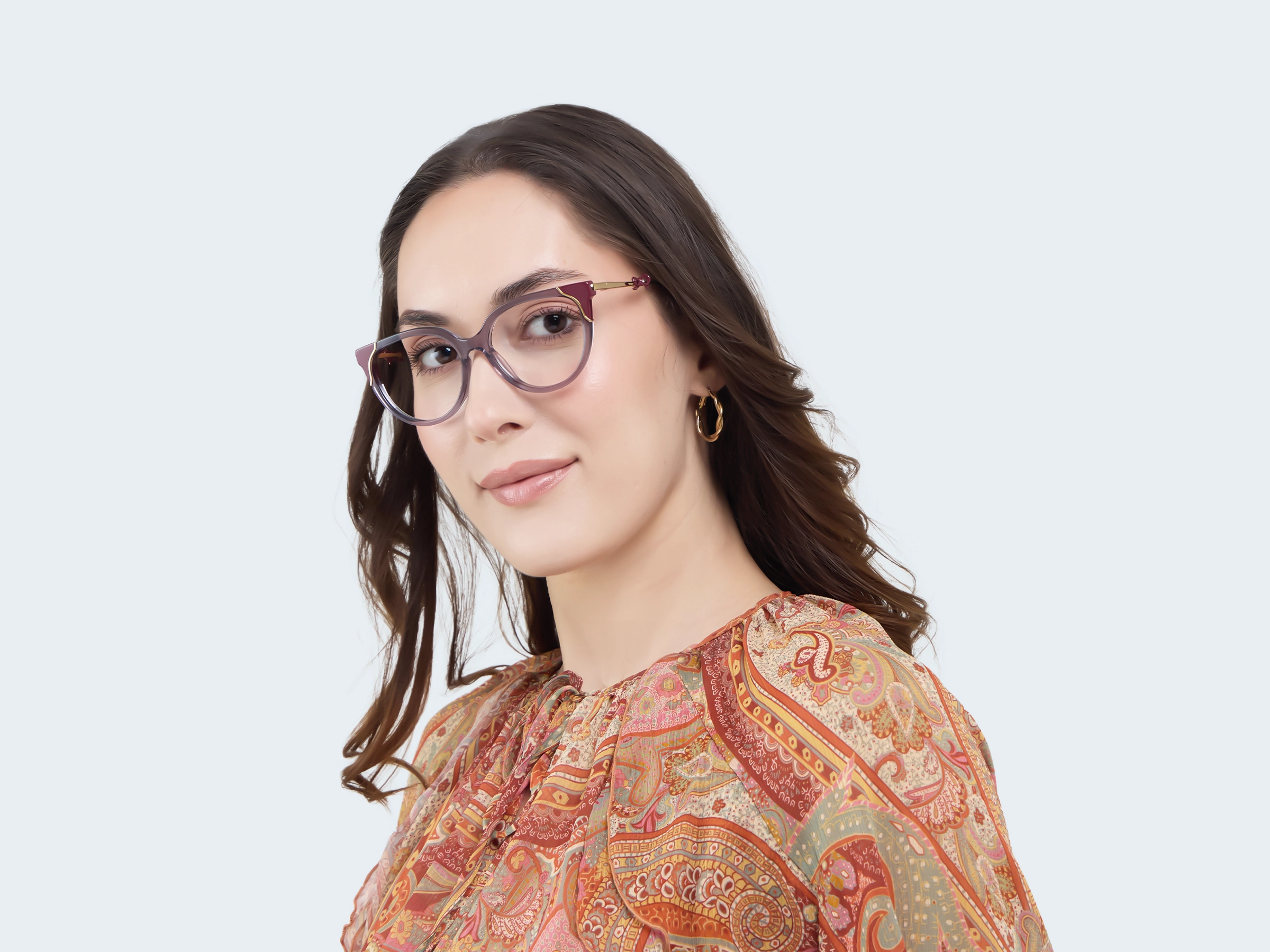 Crystal Grey Cateye Fullrim Acetate Glasses-12