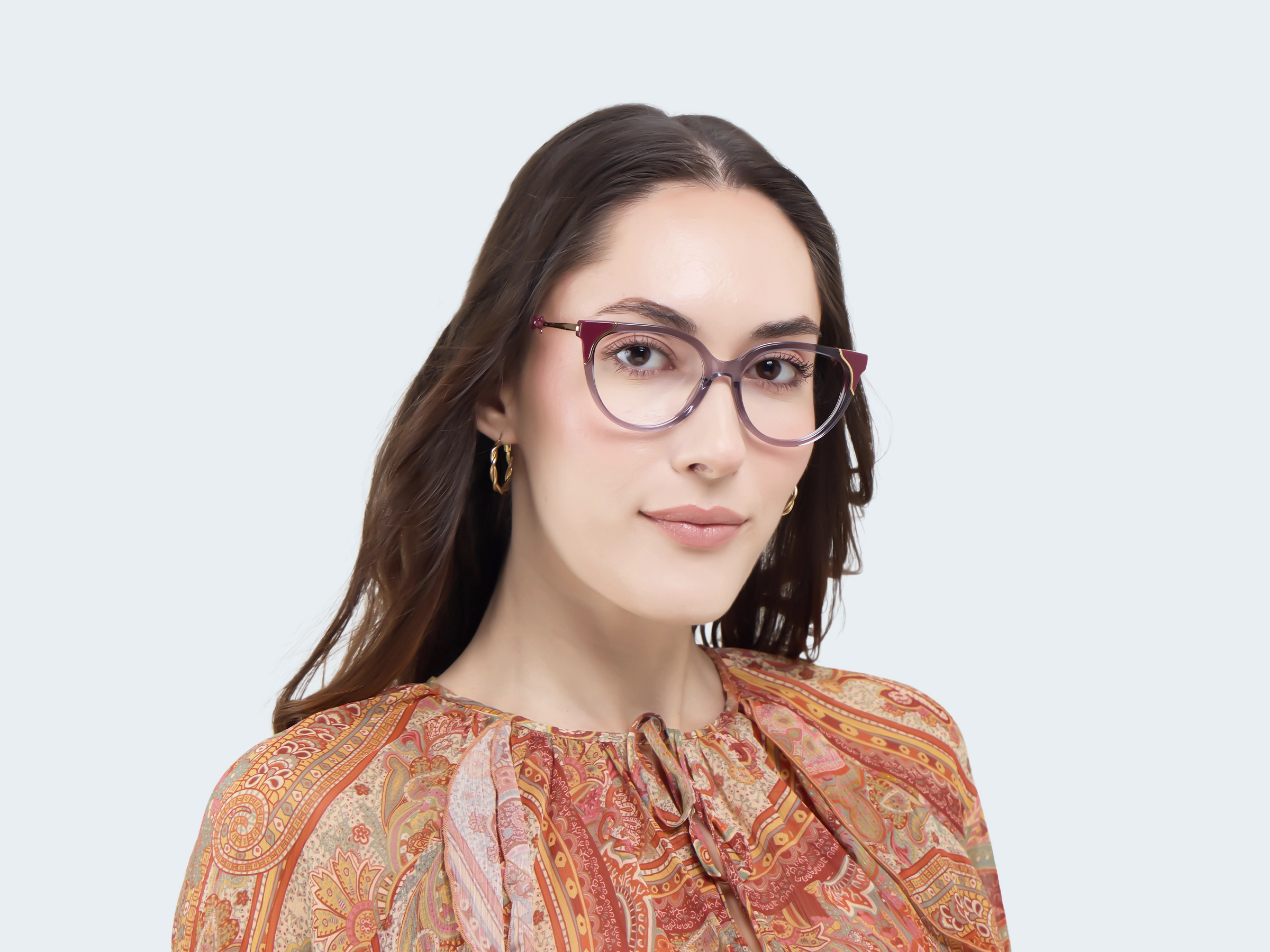 Crystal Grey Cateye Fullrim Acetate Glasses-13