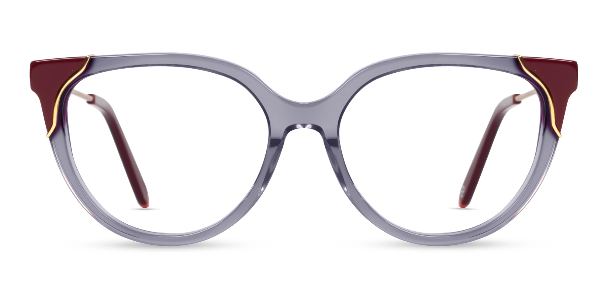 Crystal Grey Cateye Fullrim Acetate Glasses-1