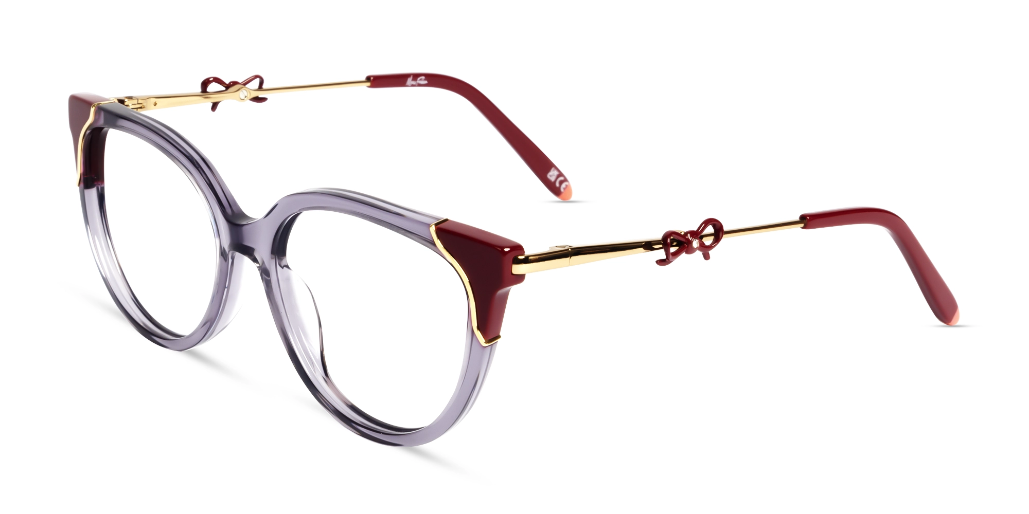 Crystal Grey Cateye Fullrim Acetate Glasses-3