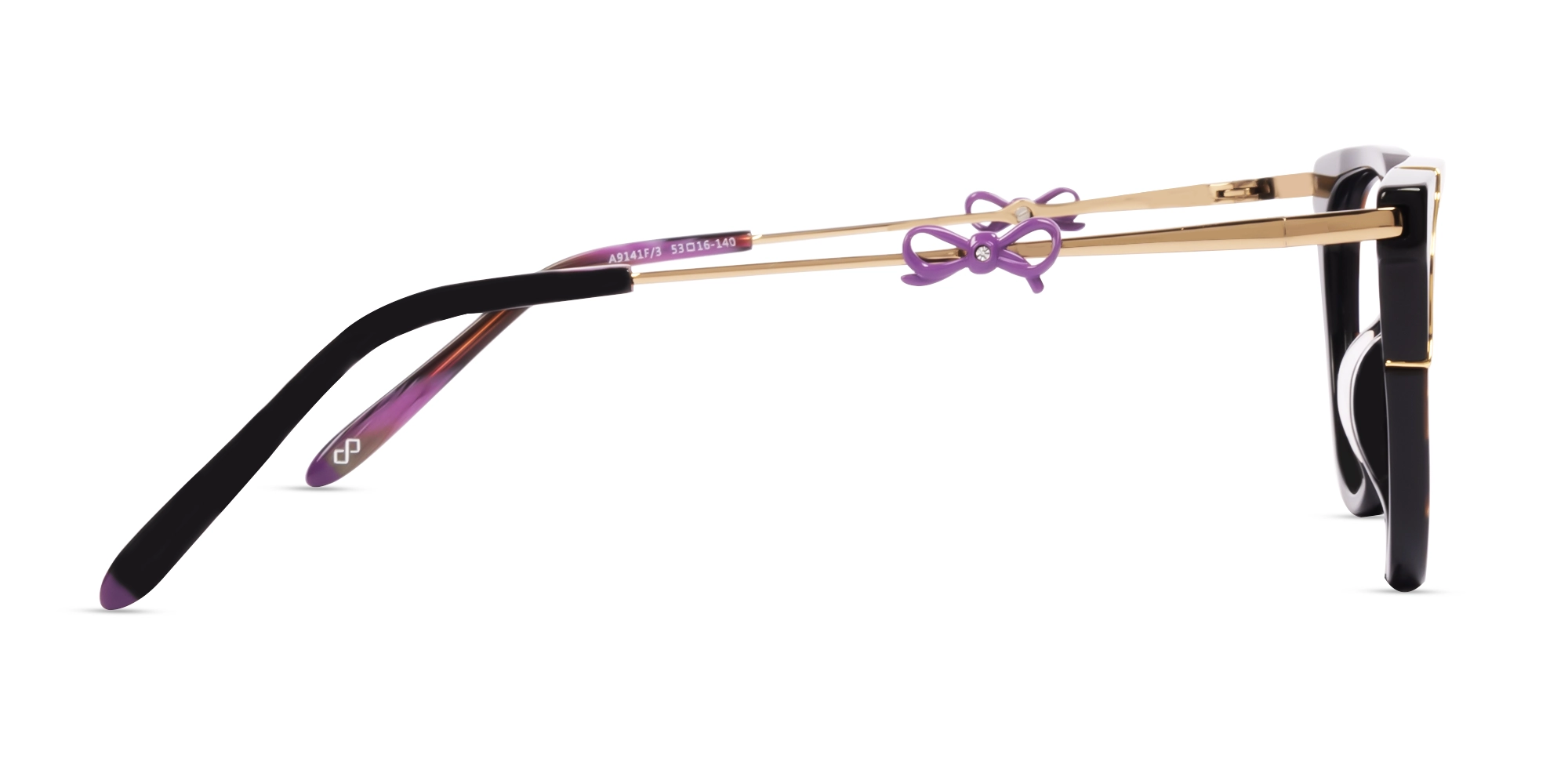 Purple & Gold Mosaic Cateye Fullrim Glasses-4