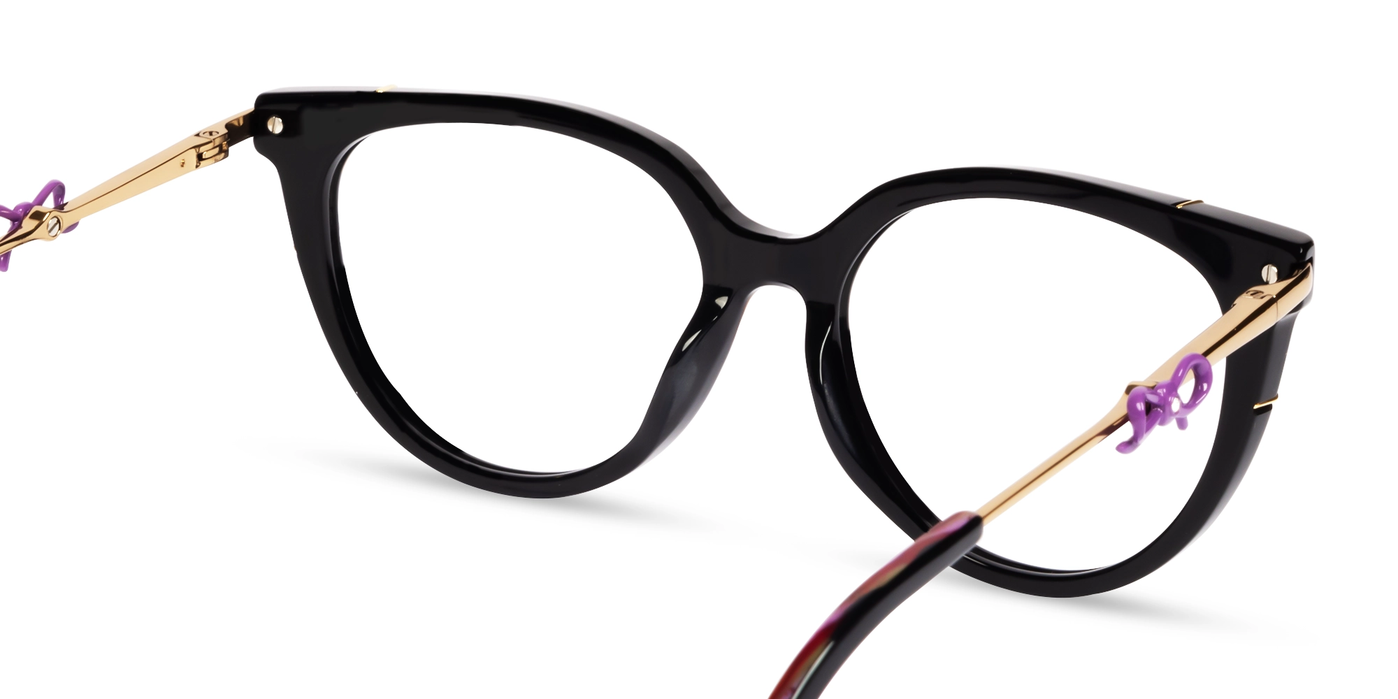 Purple & Gold Mosaic Cateye Fullrim Glasses-5