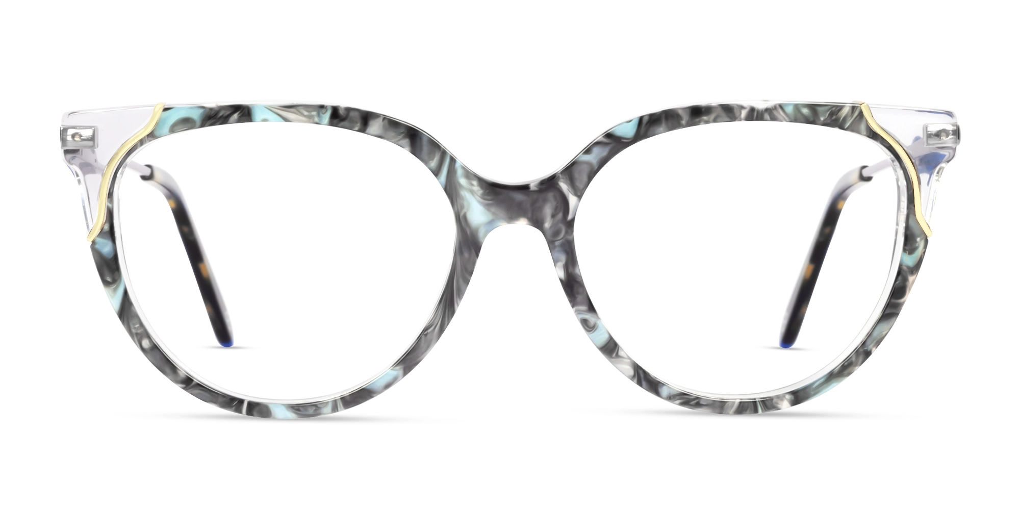 Grey Abstract Cateye Fullrim Glasses-1