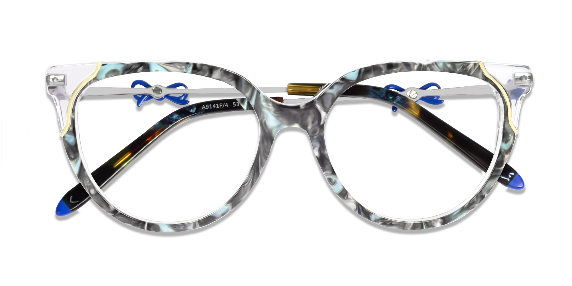 Grey Abstract Cateye Fullrim Glasses-6