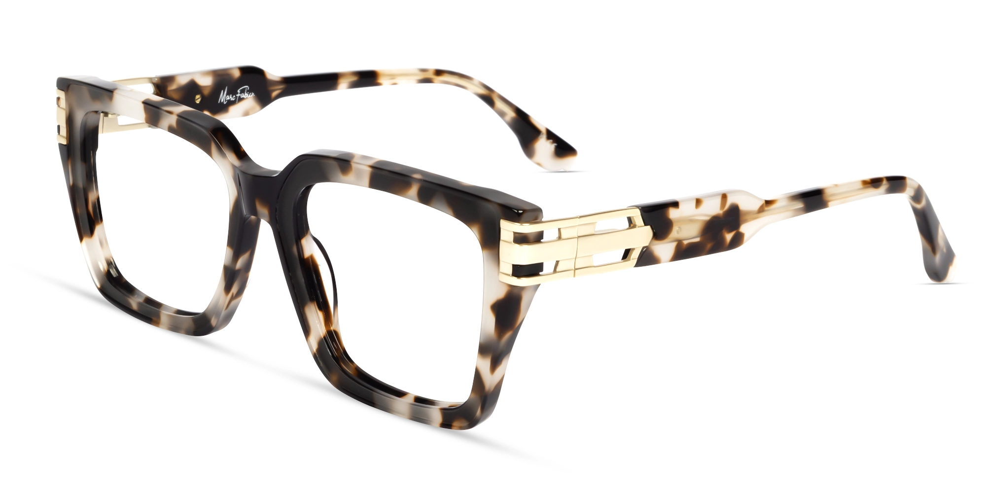 Beige Tortoise Square Full-Rim Acetate Glasses-2