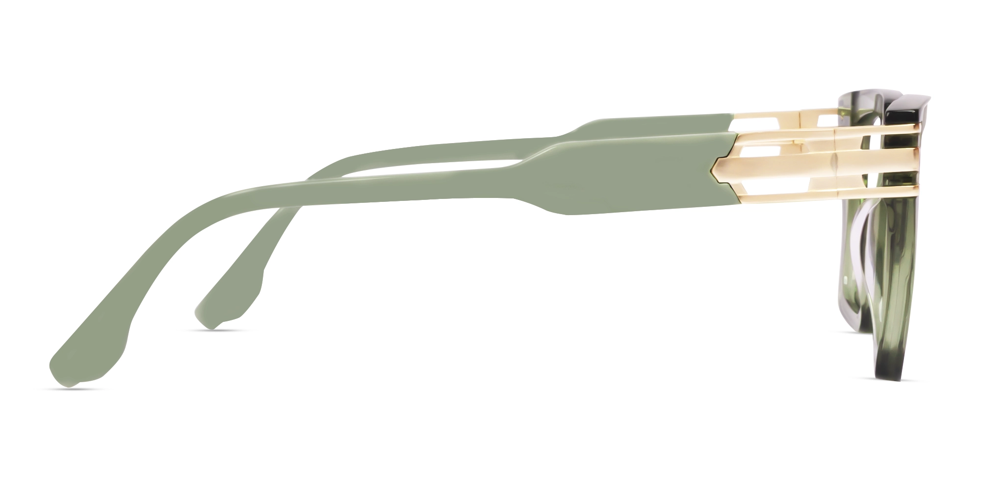 Crystal Mint Green Square Full-Rim Acetate Glasses-3