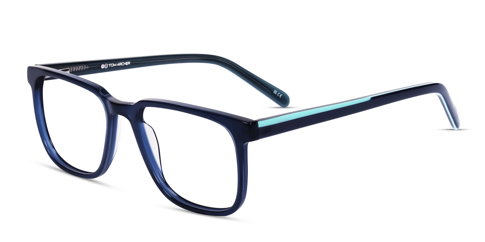 Crystal Blue Square Glasses With Spring Hinge-3 Crystal Blue Square Glasses With Spring Hinge-3