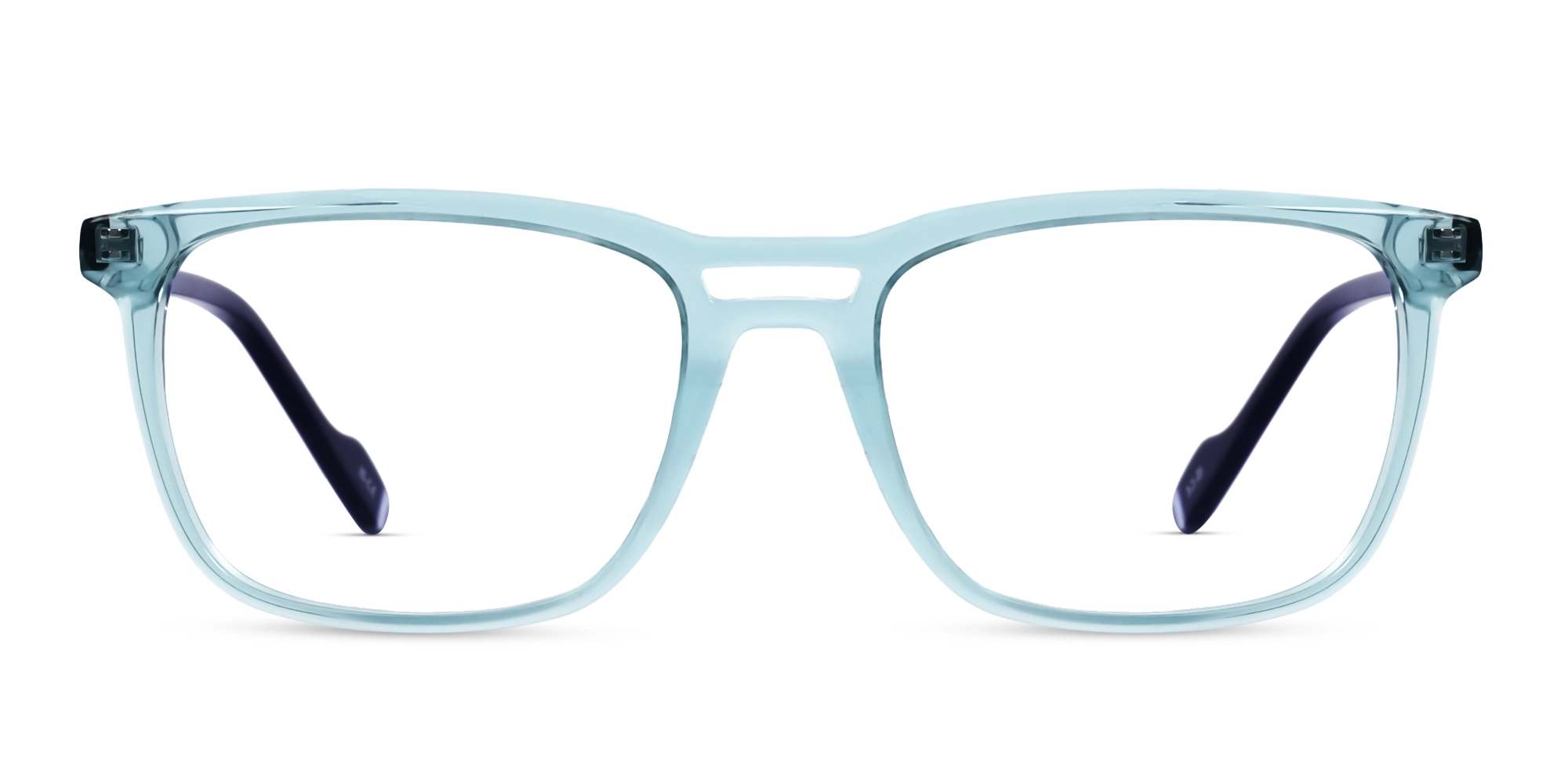 Crystal Powder Blue Square Full rim Bridge Acetate Frames-1 Crystal Powder Blue Square Full rim Bridge Acetate Frames-1