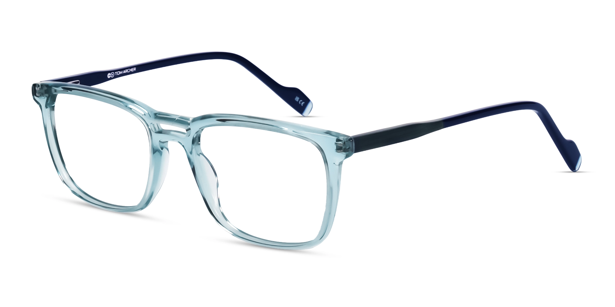 Crystal Powder Blue Square Full rim Bridge Acetate Frames-3 Crystal Powder Blue Square Full rim Bridge Acetate Frames-3