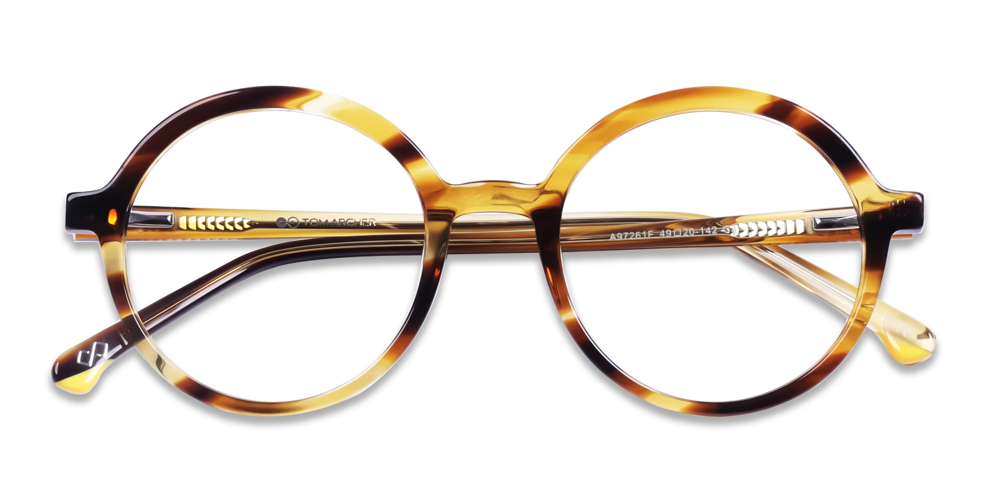 Honey Marble Round Full Rim Acetate Frames-6