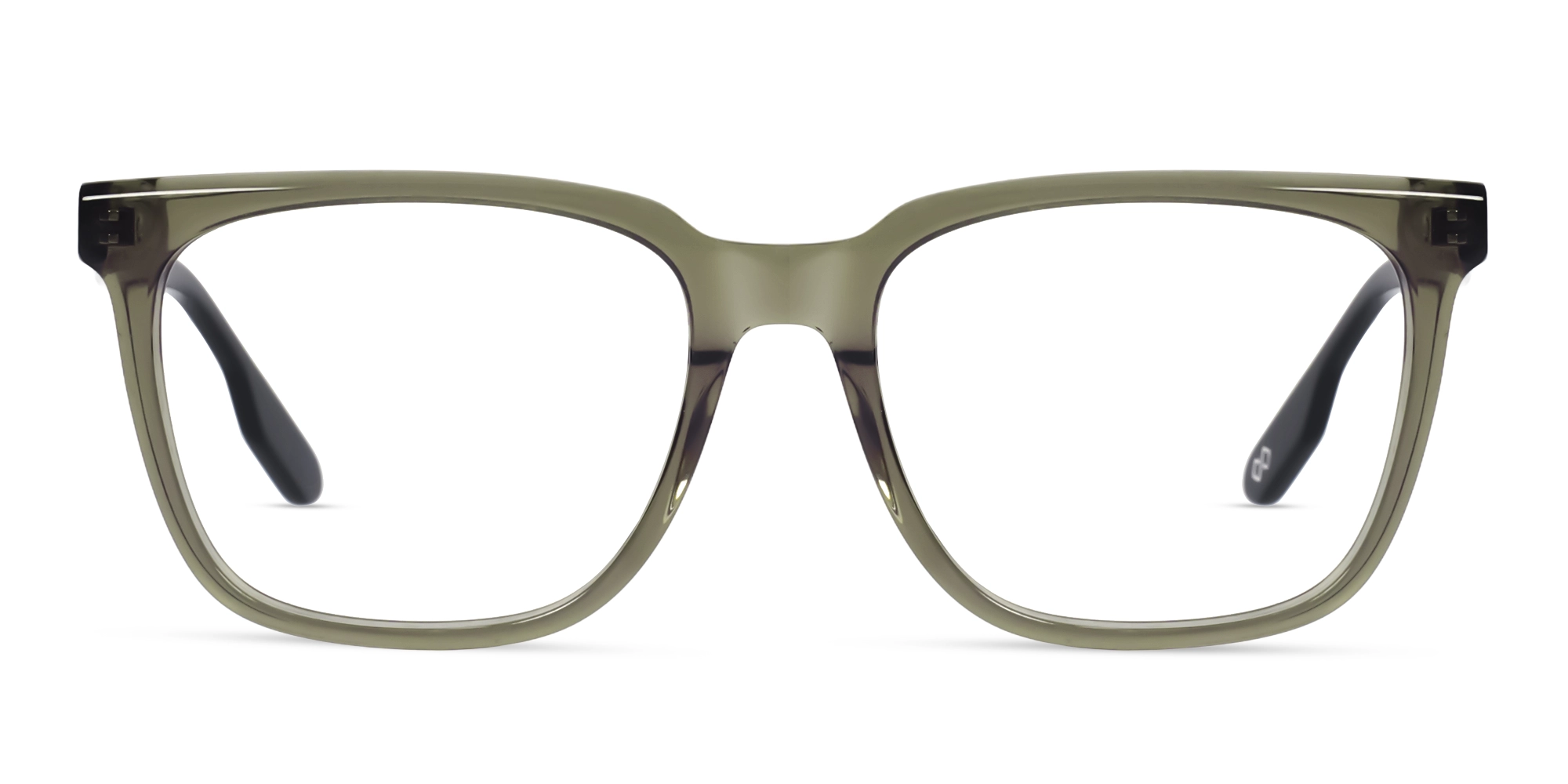 Clear Sap Green Square Full-Rim Acetate Unisex Frames Clear Sap Green Square Full-Rim Acetate Unisex Frames
