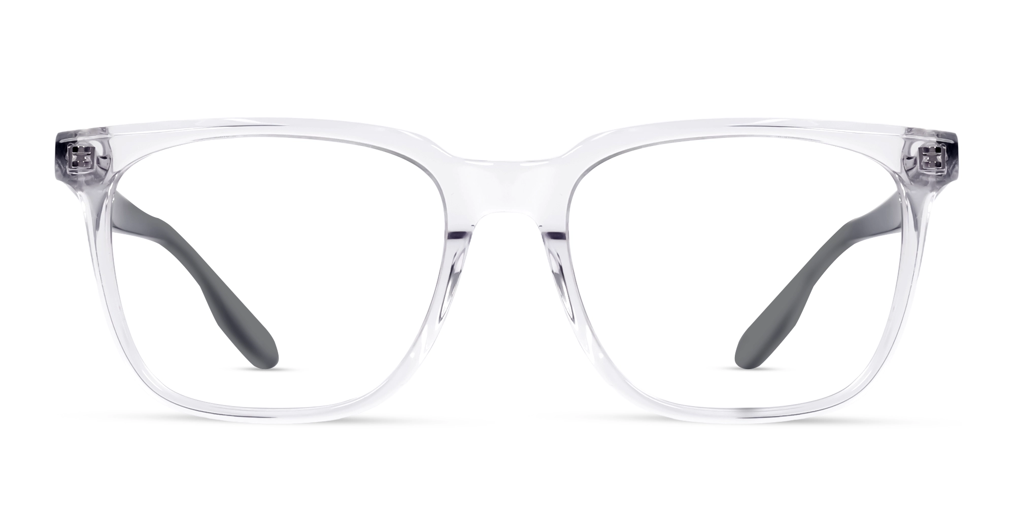 Crystal Clear Square Acetate Glasses with Spring Hinges