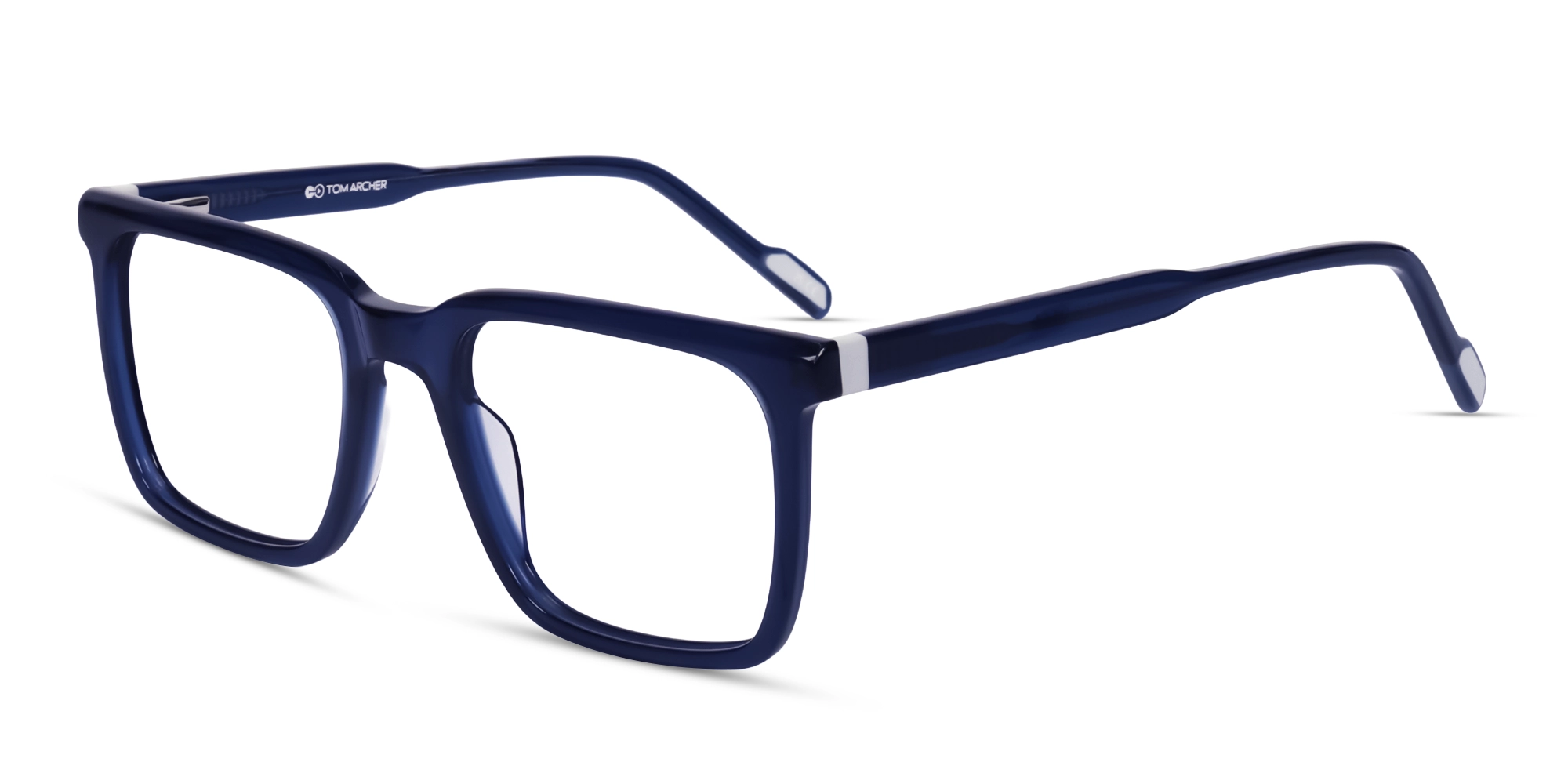 Transparent Navy Blue Square Unisex Acetate Glasses-3