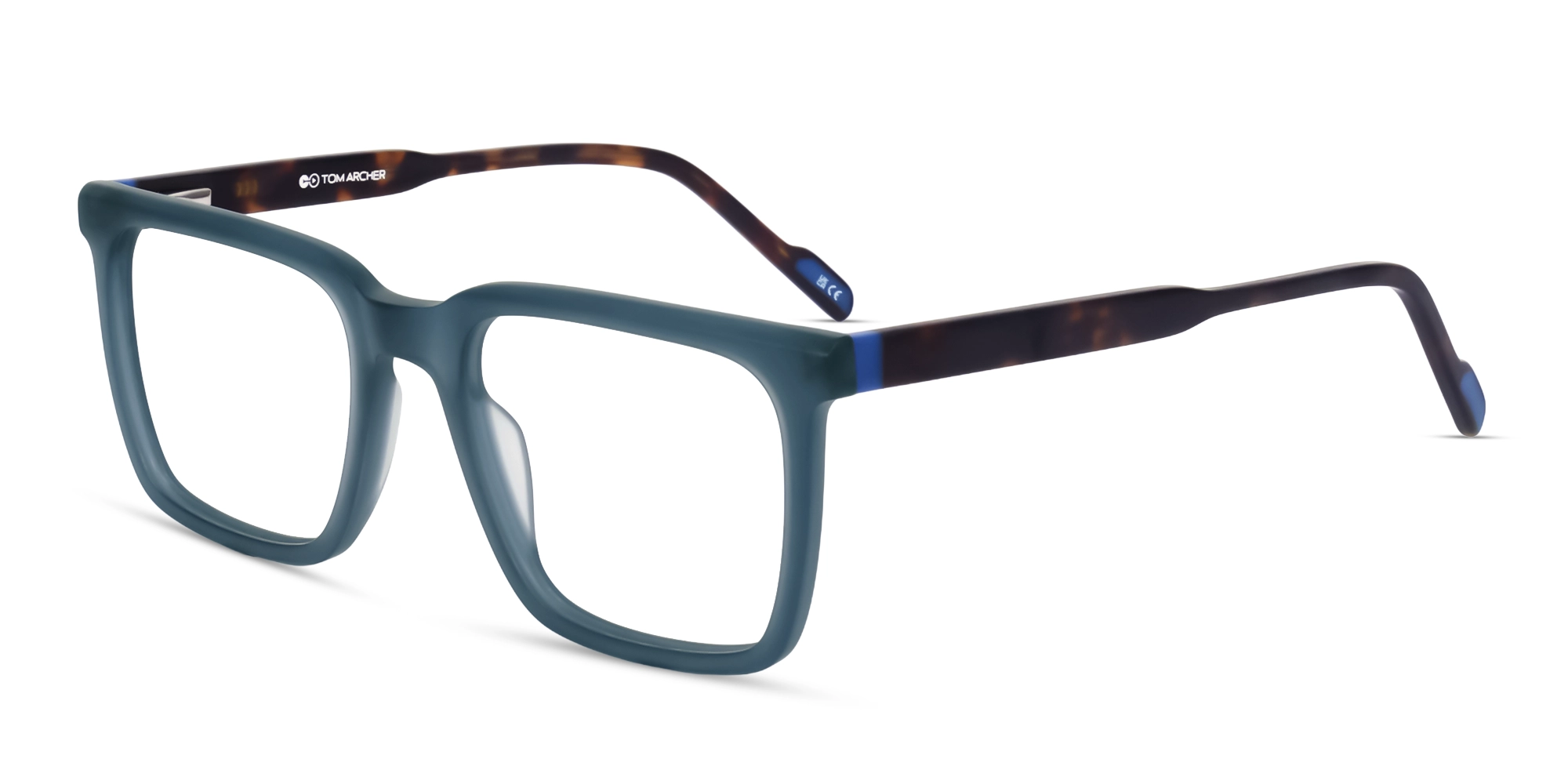 Matte Grey Square Acetate Full Rim Glasses with Spring Hinges-3