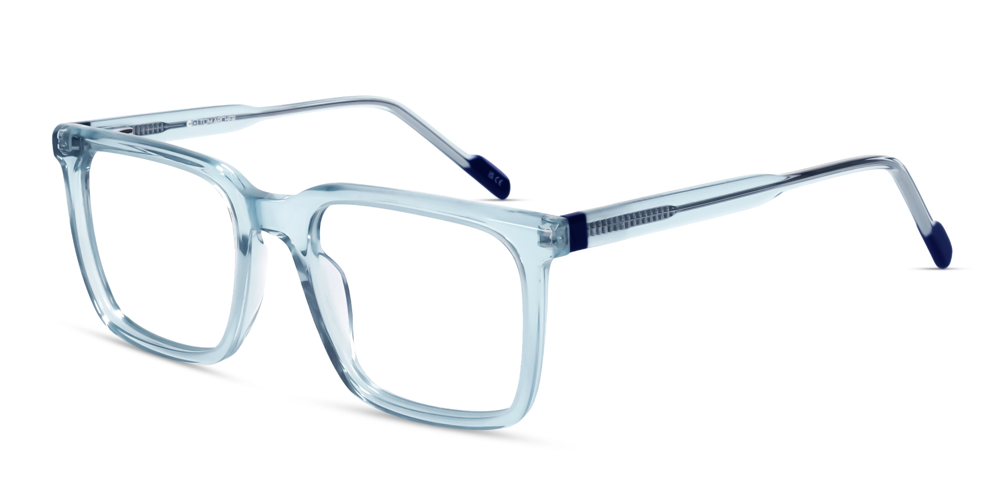 Crystal Powder Blue Square Frames for Men & Women-3 Crystal Powder Blue Square Frames for Men & Women-3