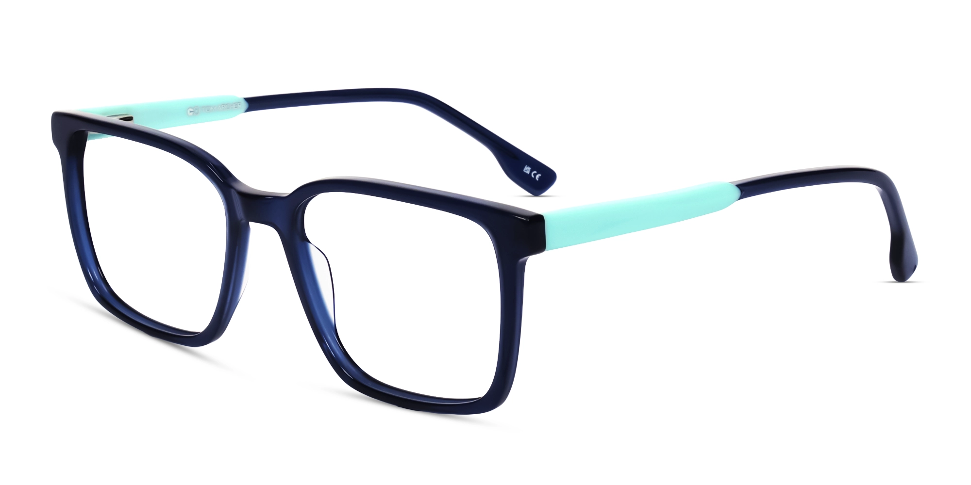 Navy Blue Square Unisex Medium Acetate Eyeglasses-3 Navy Blue Square Unisex Medium Acetate Eyeglasses-3