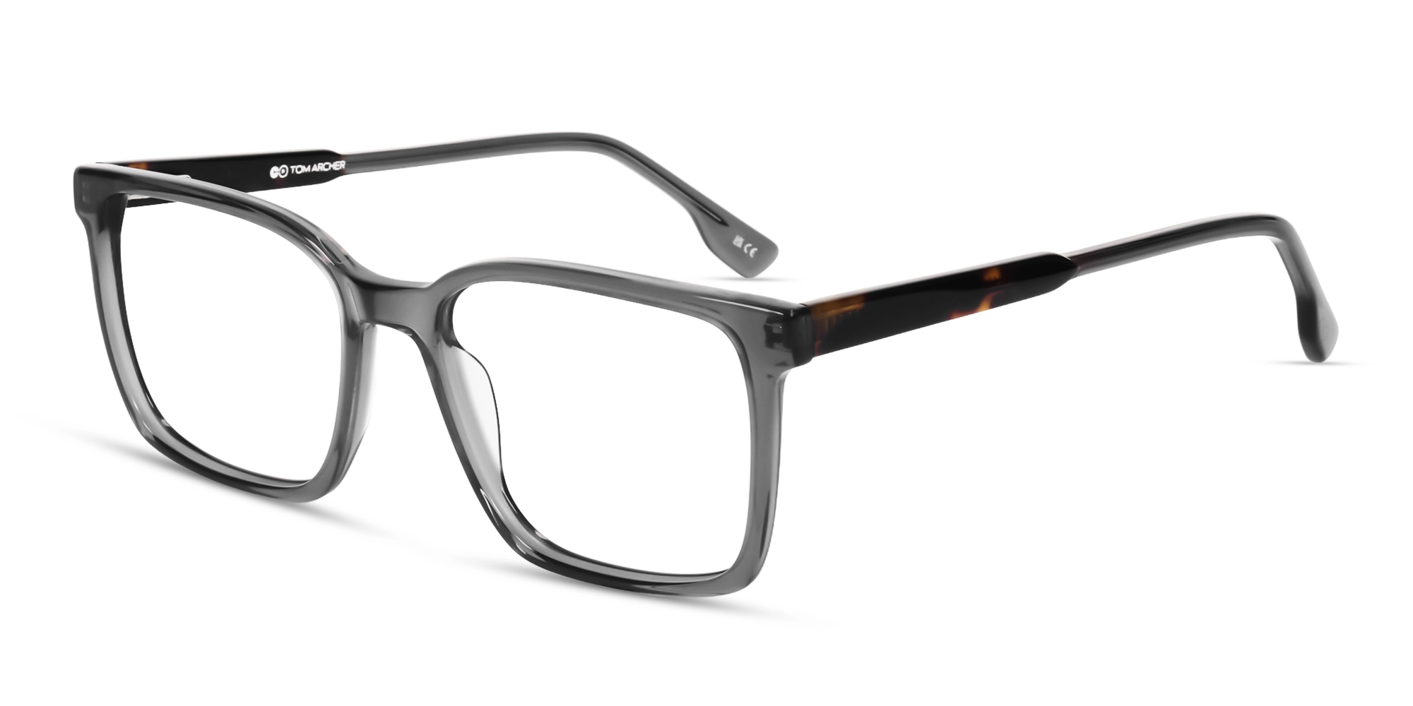 Crystal Charcoal Grey Square Full-Rim Acetate Glasses-3