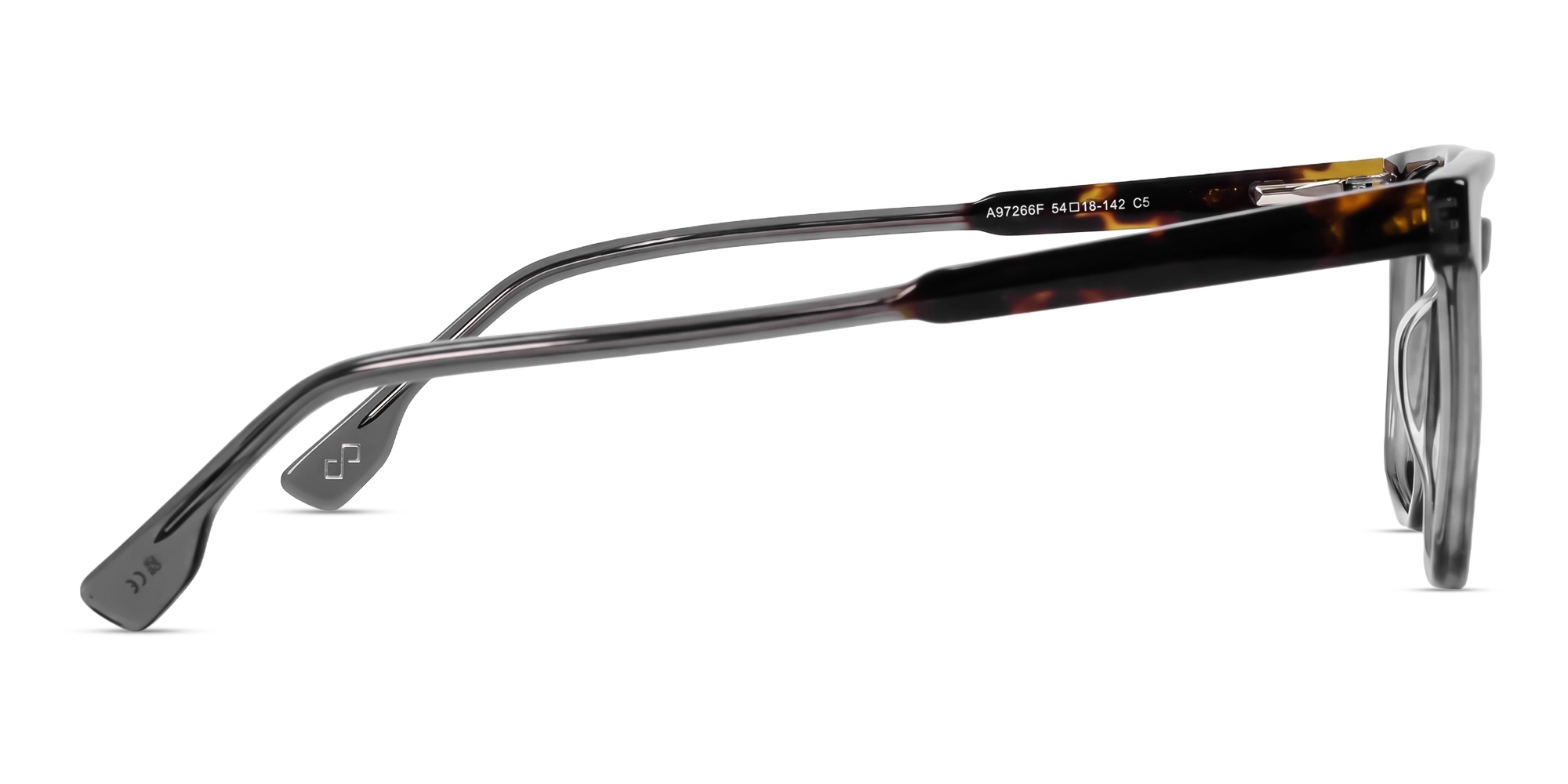 Crystal Charcoal Grey Square Full-Rim Acetate Glasses-4