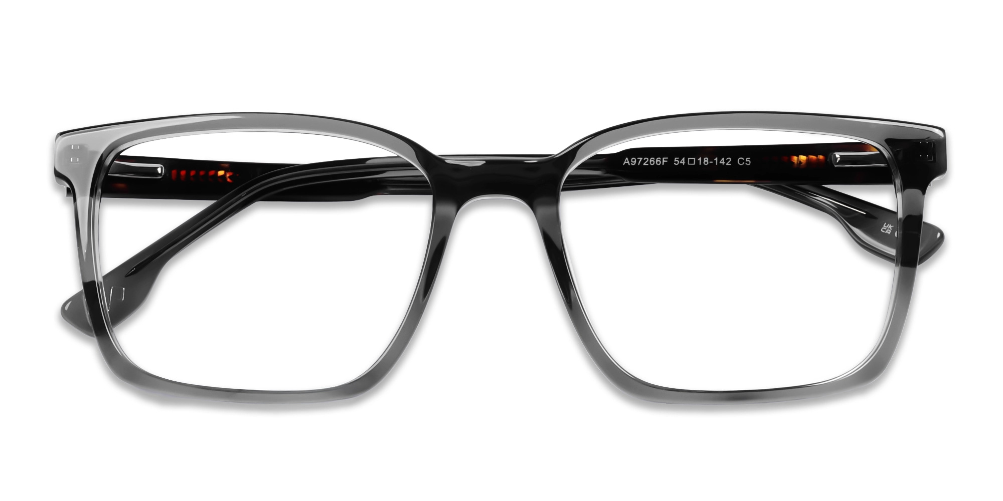 Crystal Charcoal Grey Square Full-Rim Acetate Glasses-6