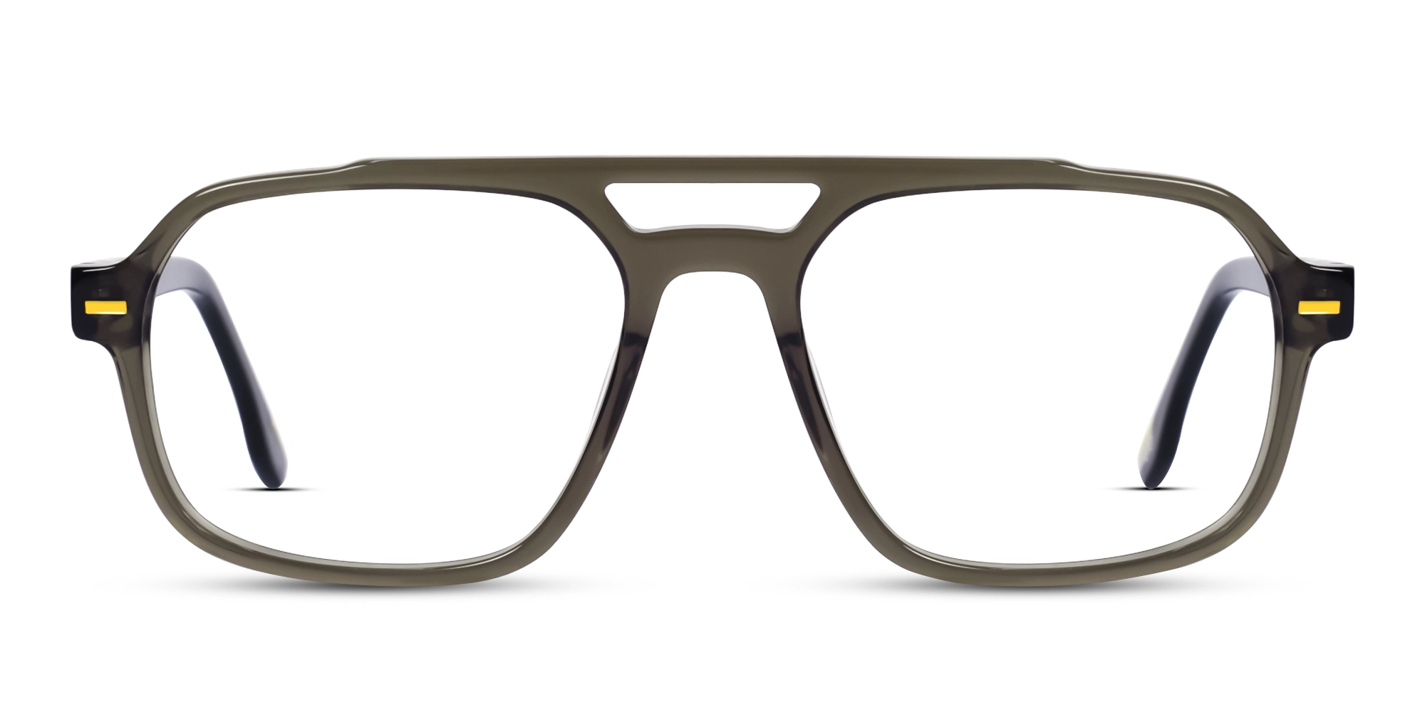 Crystal Green Pilot Fullrim Double Bridge Glasses-1