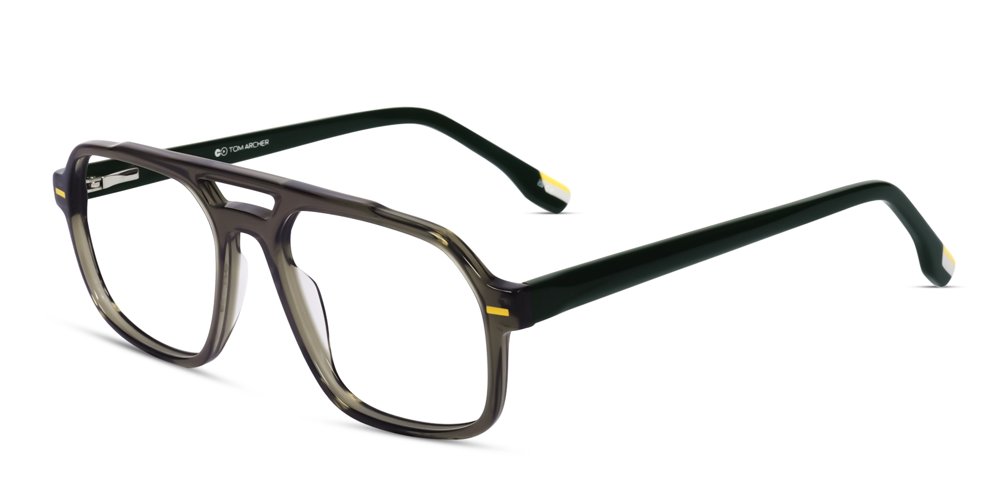 Crystal Green Pilot Fullrim Double Bridge Glasses-3