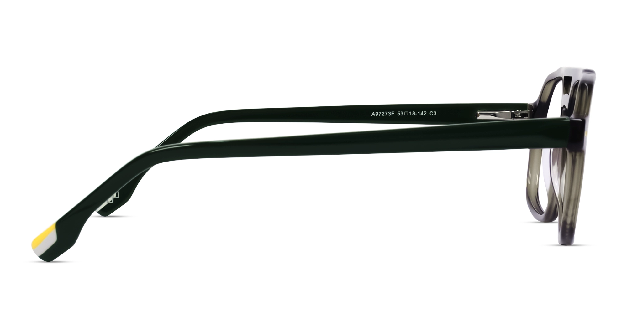 Crystal Green Pilot Fullrim Double Bridge Glasses-4