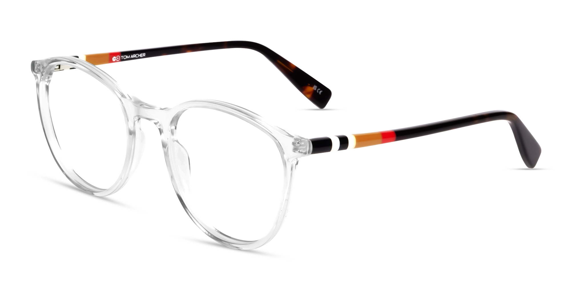 Crystal Clear Round Fullrim Acetate Glasses-3