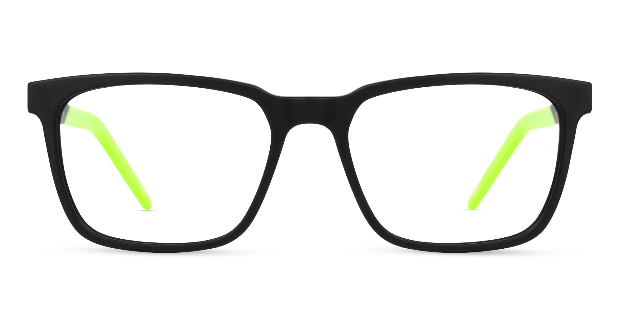 Matte Black & Neon Rectangle Glasses-1 Matte Black & Neon Rectangle Glasses-1