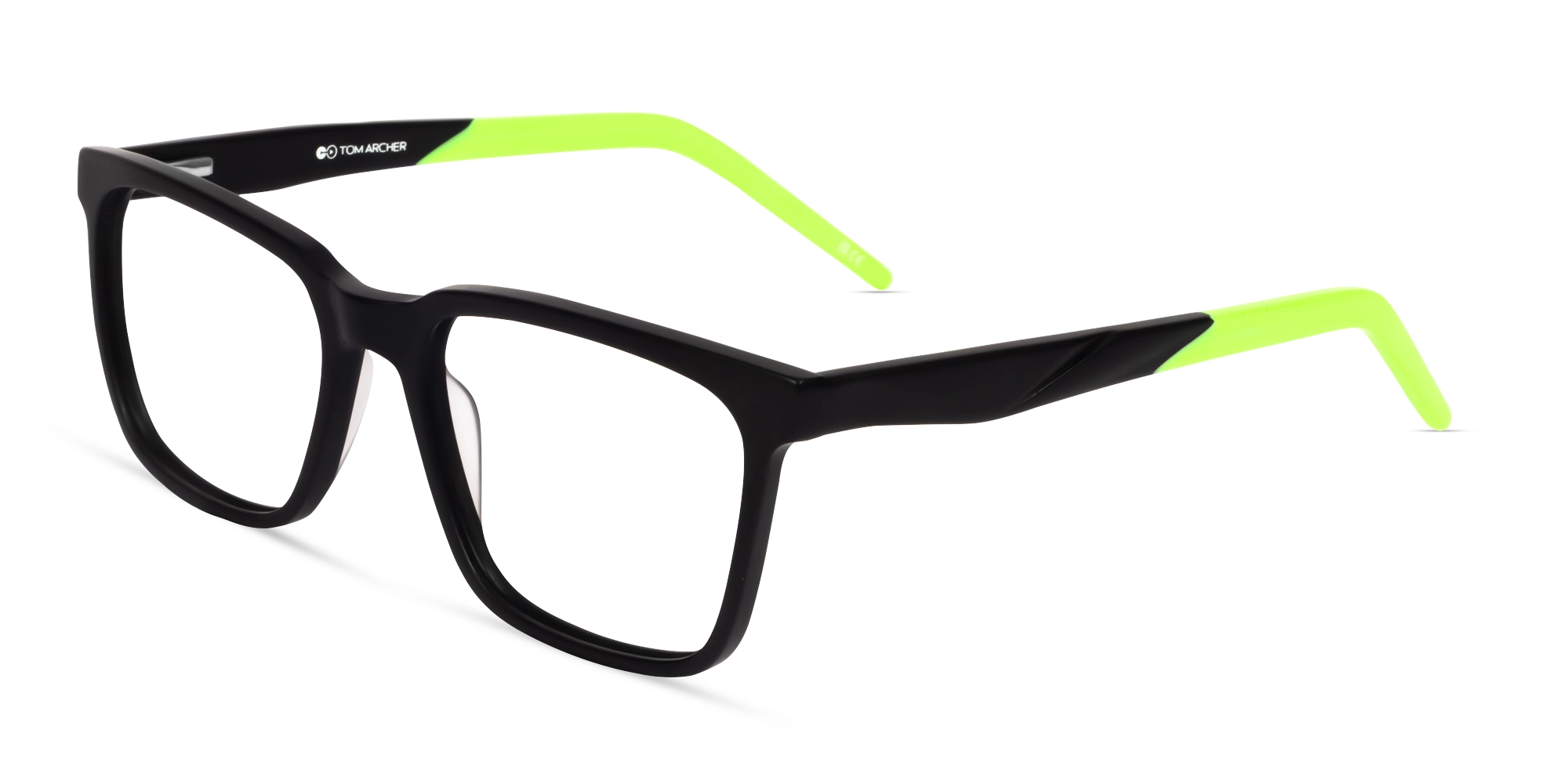 Matte Black & Neon Rectangle Glasses-2