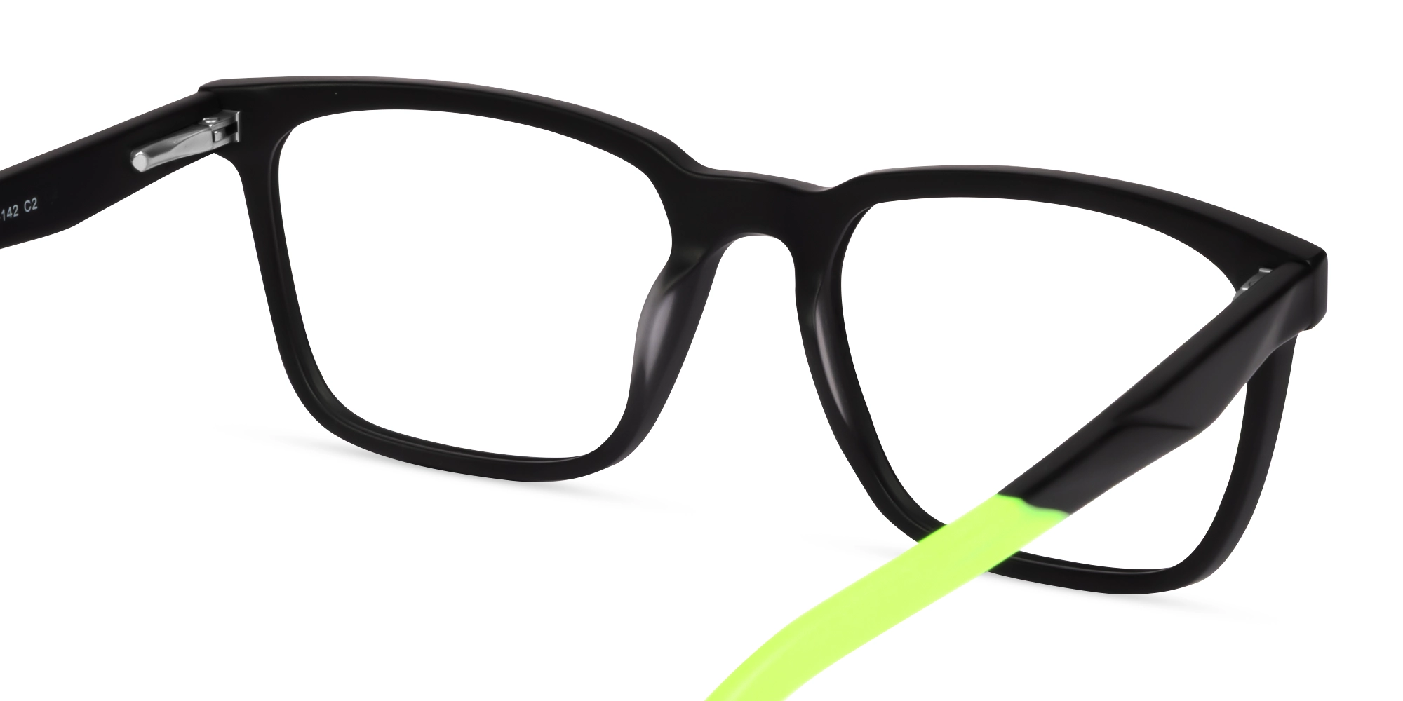 Matte Black & Neon Rectangle Glasses-4