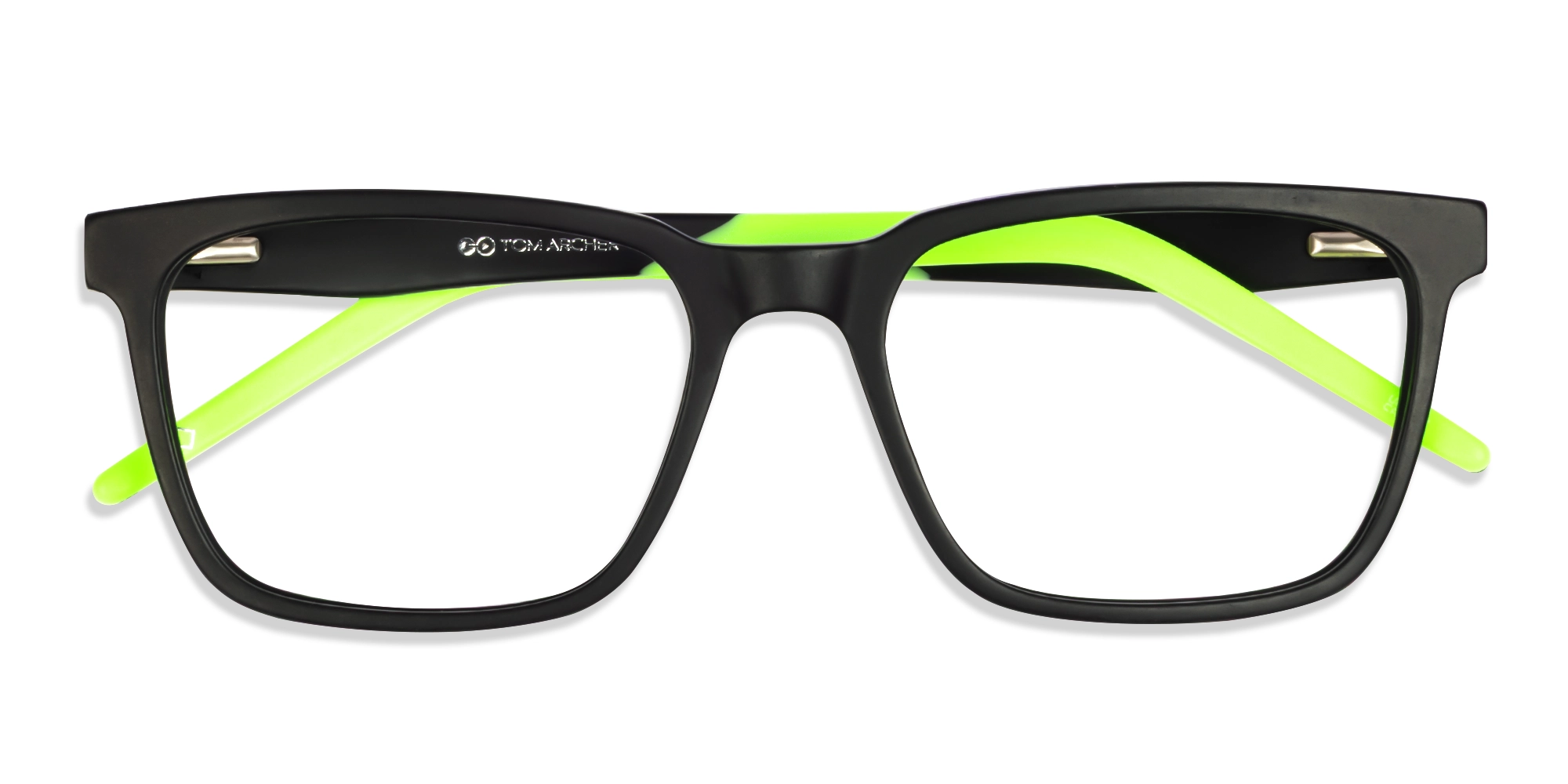 Matte Black & Neon Rectangle Glasses-5