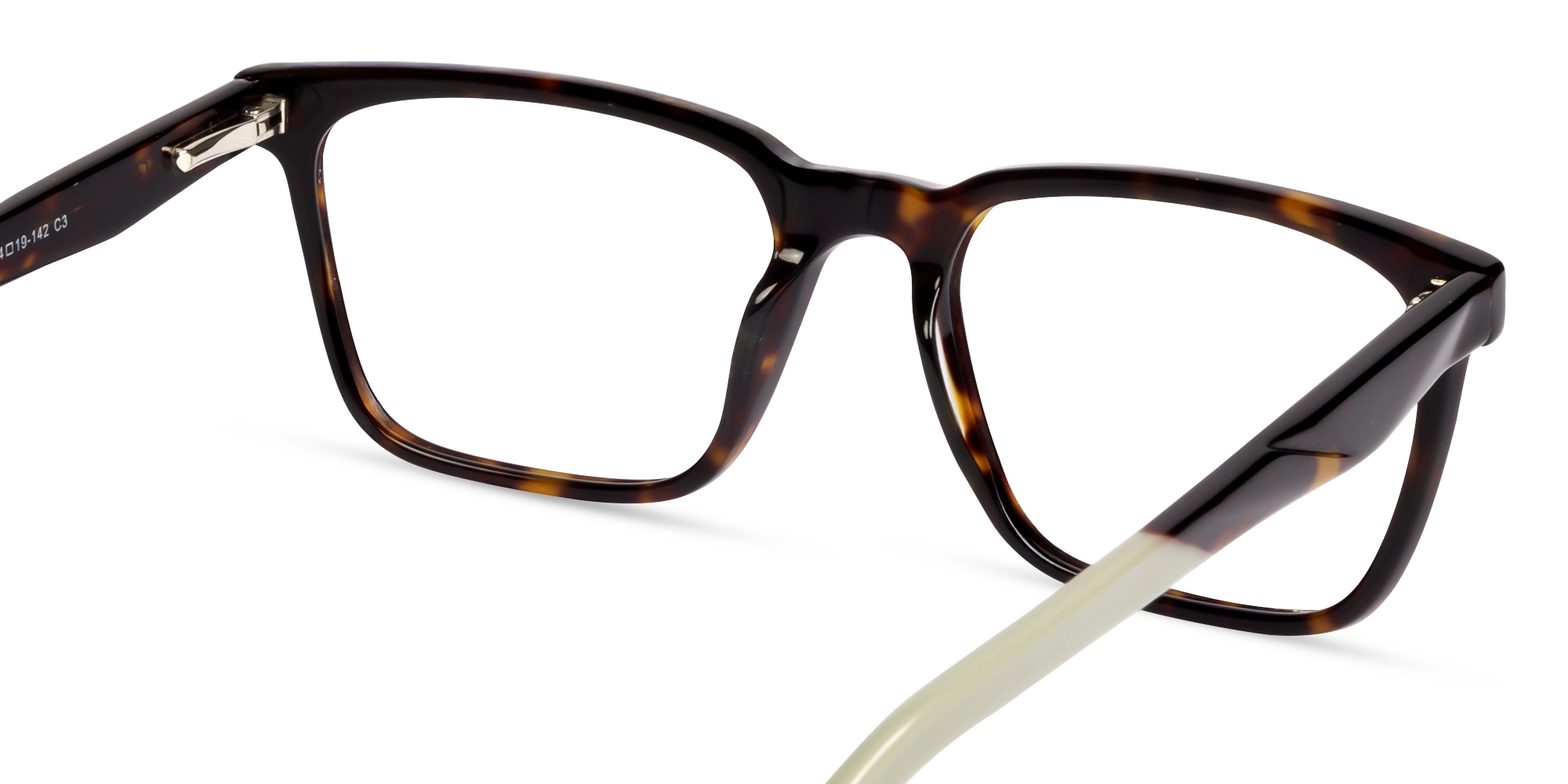 Dark Tortoise Rectangle Full-rim Glasses-4