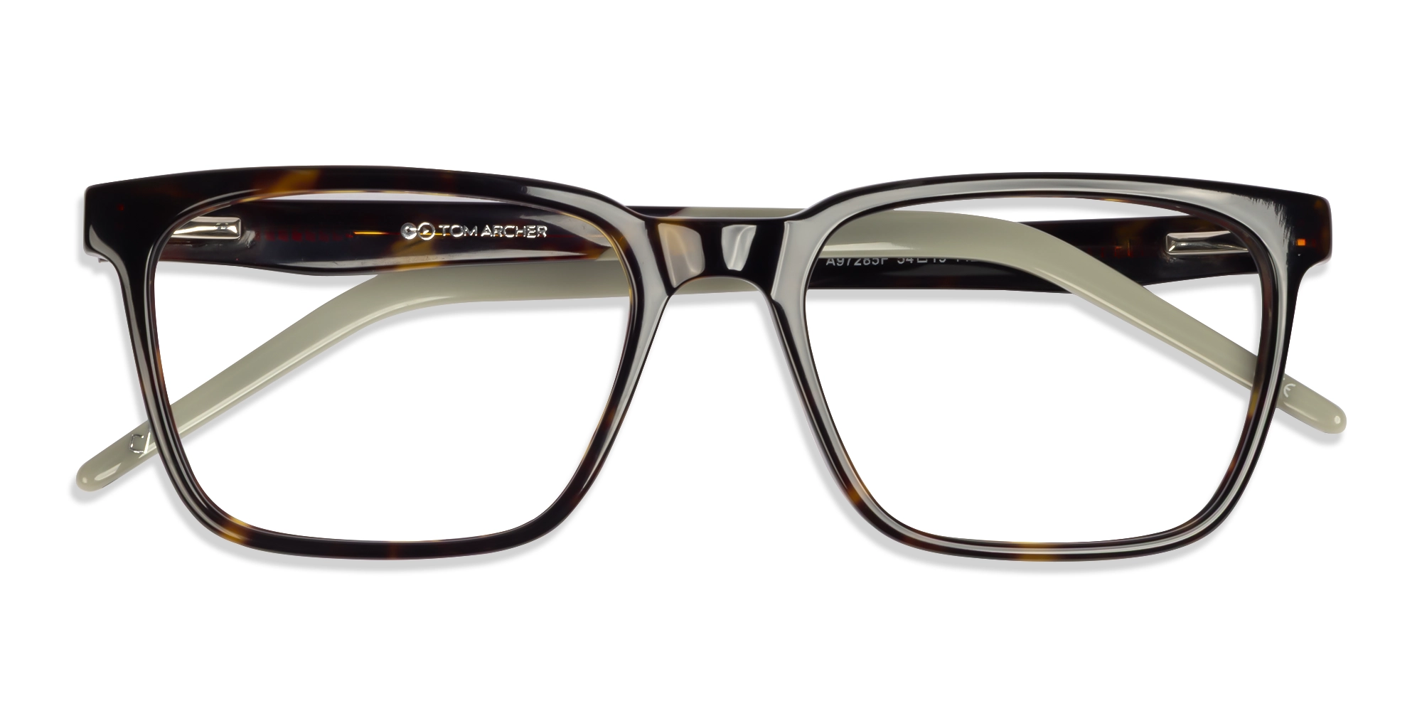 Dark Tortoise Rectangle Full-rim Glasses-5