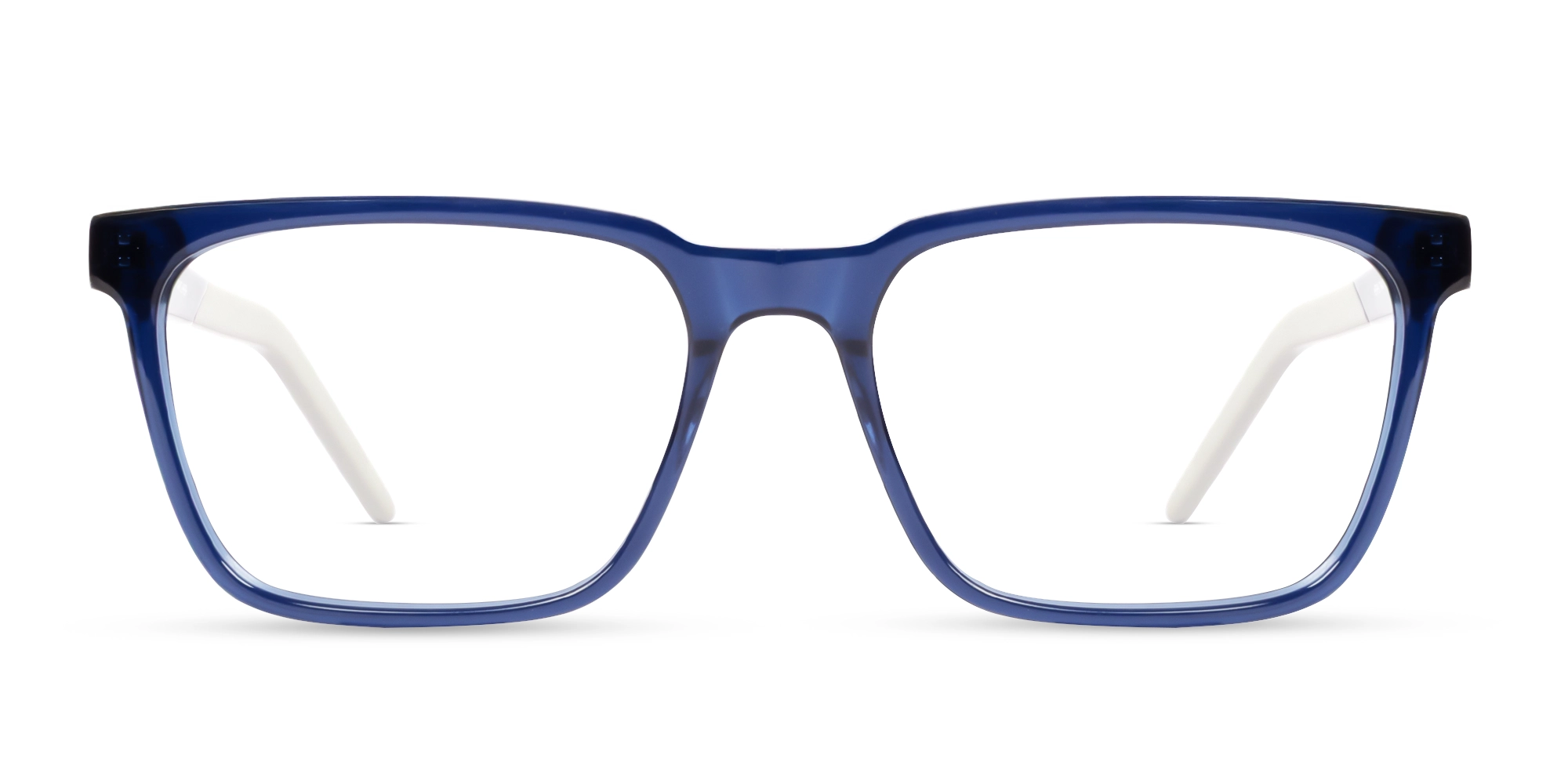 Navy Blue Rectangle Full-rim Acetate Glasses-1