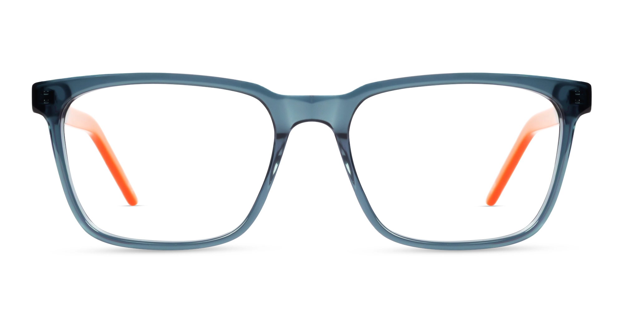 Crystal Steel Blue Rectangle Fullrim Glasses-1