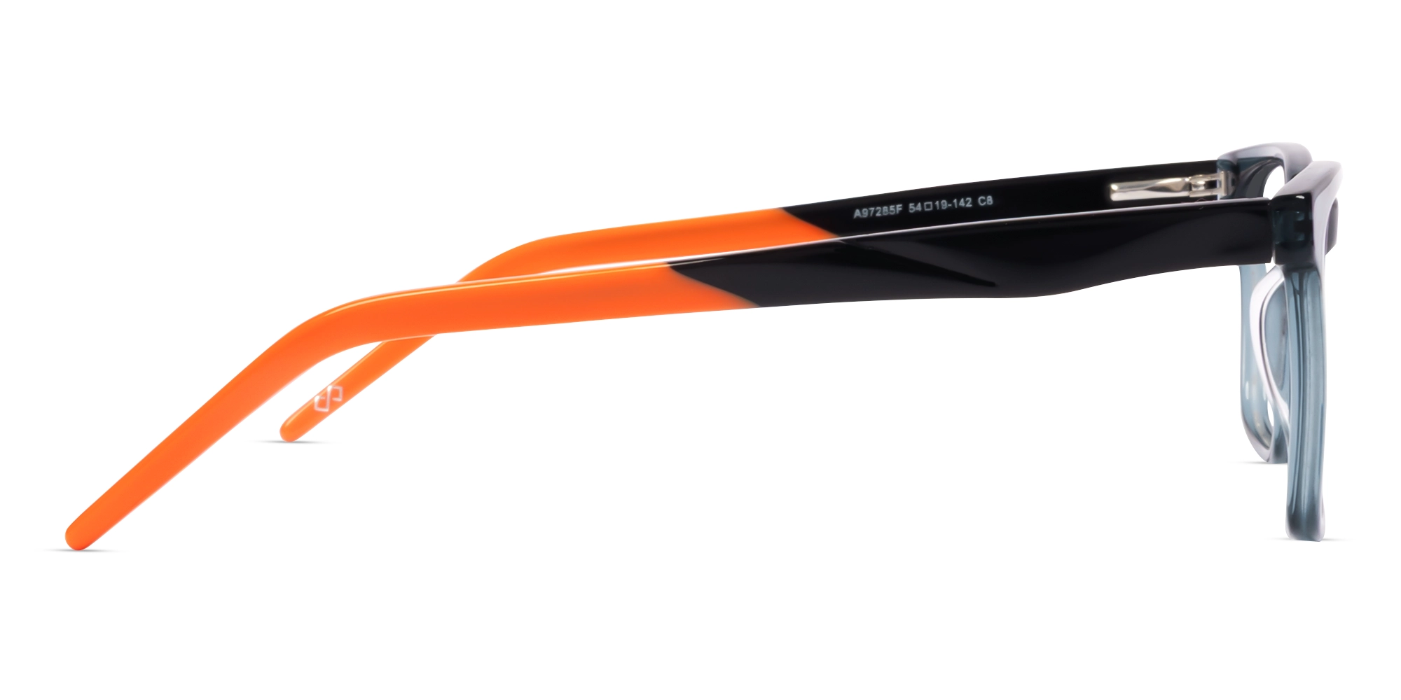 Crystal Steel Blue Rectangle Fullrim Glasses-3