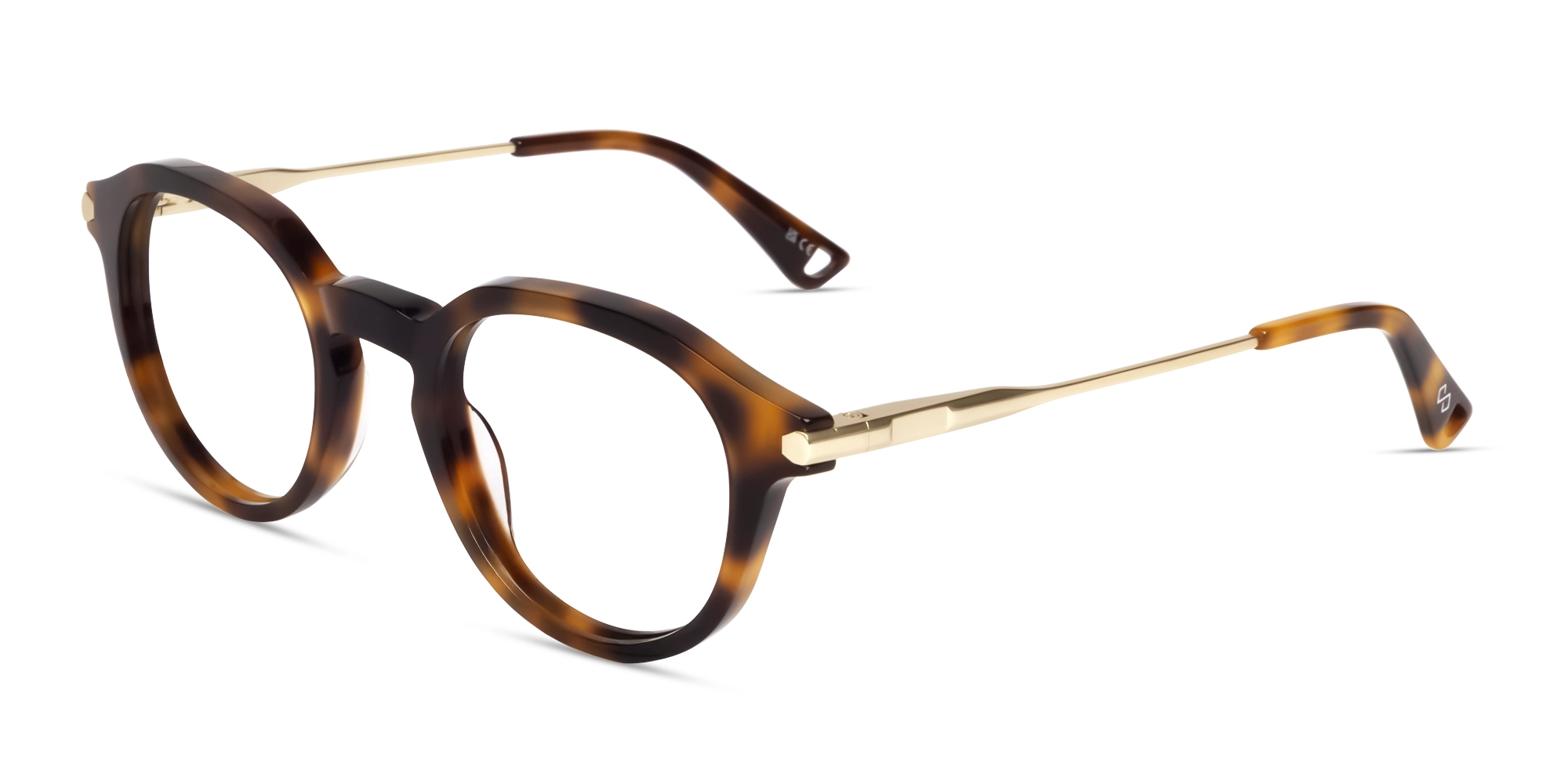 Round Honey Tortoise Keyhole Bridge Glasses-3