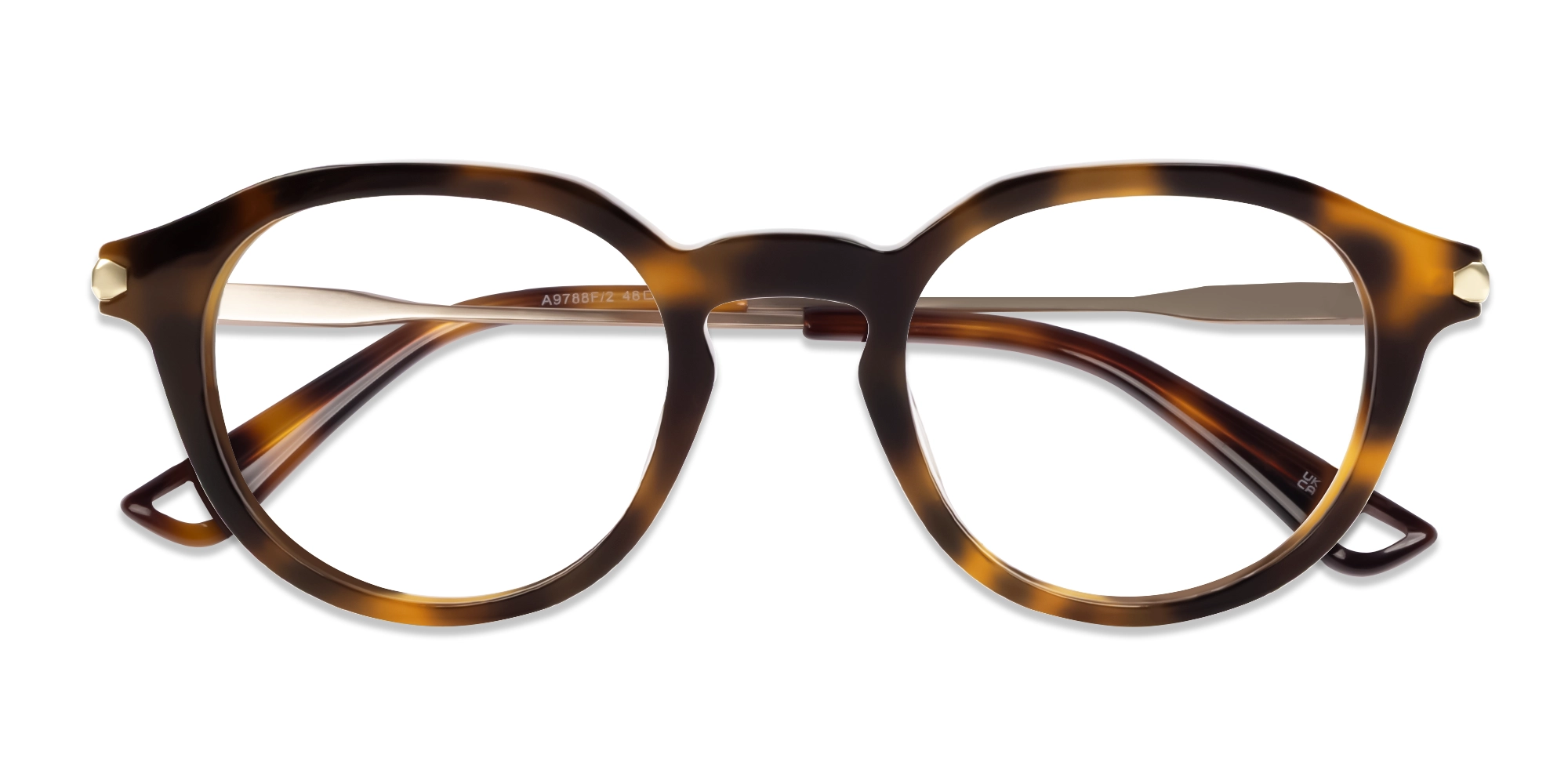 Round Honey Tortoise Keyhole Bridge Glasses-6